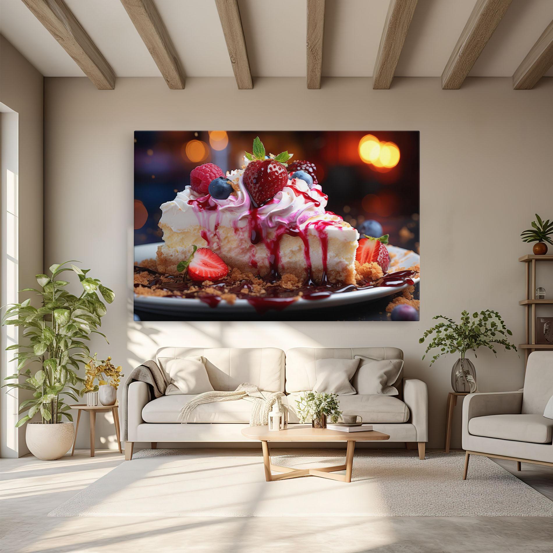 Leinwandbild Cheesecake Berries mockup 6