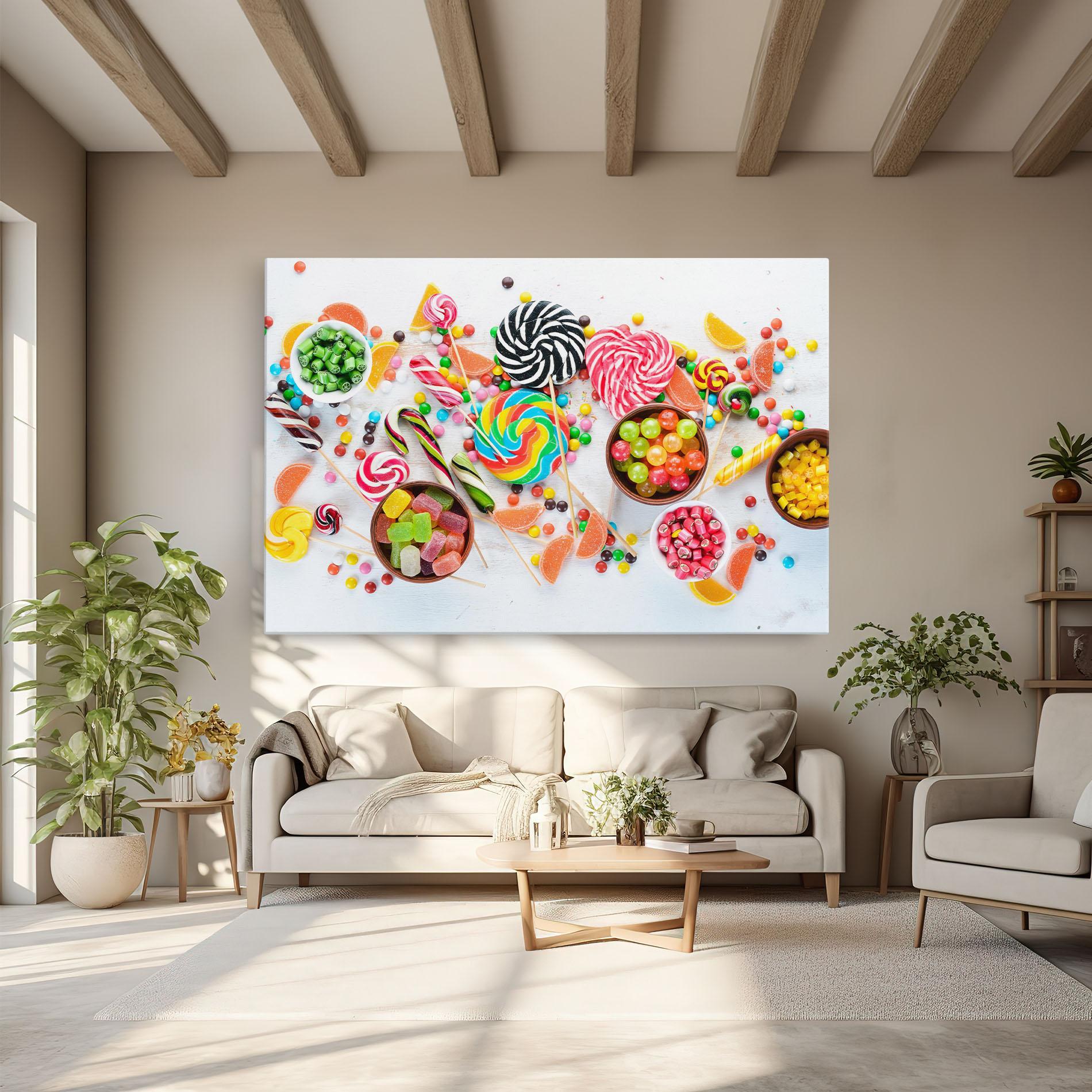 Leinwandbild Colorful Candies Jelly mockup 6