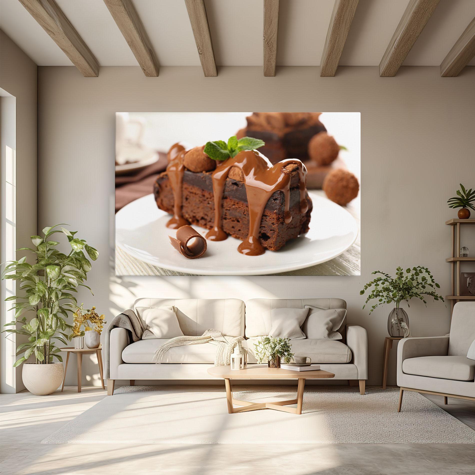 Leinwandbild Mint Chocolate Cake mockup 6