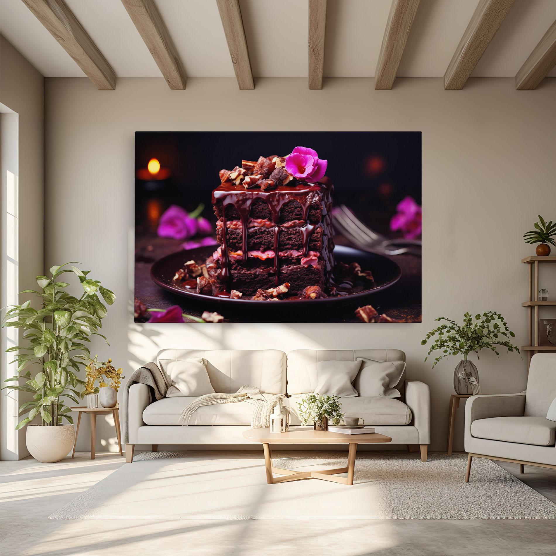 Leinwandbild Pink Flower Cake mockup 6
