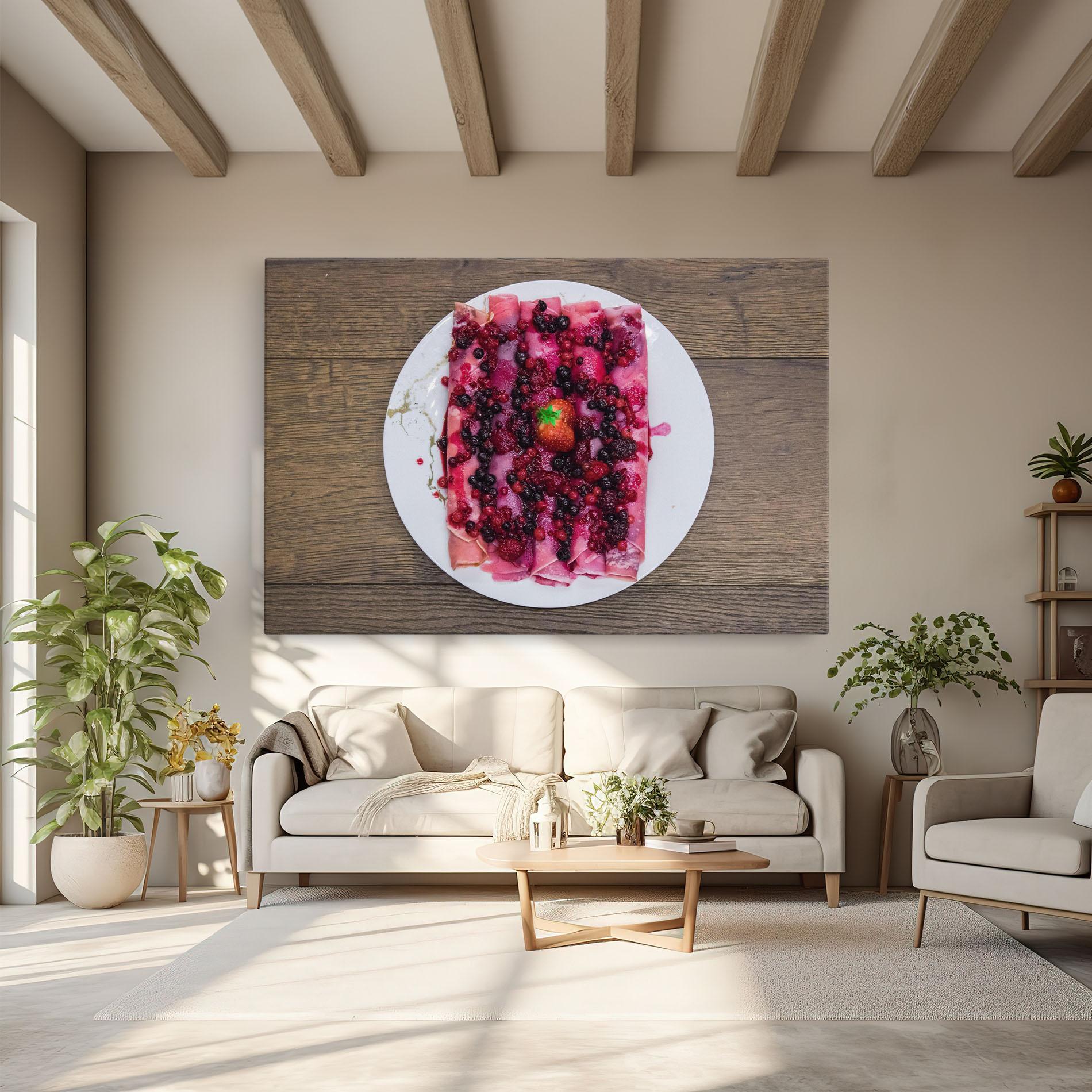 Leinwandbild Strawberry Pancakes mockup 6