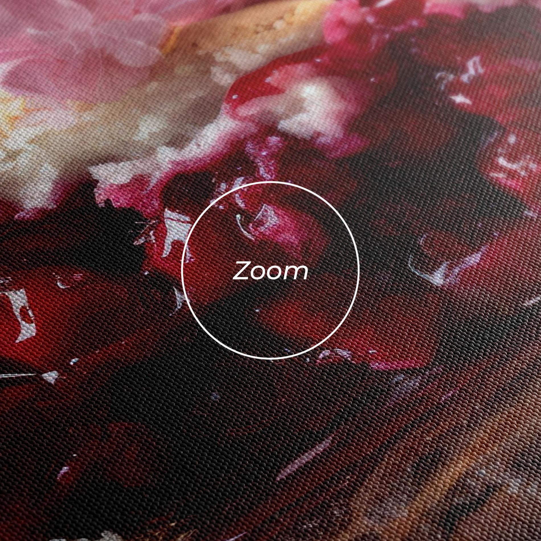 Leinwandbild Wooden Table Cherries mockup 3