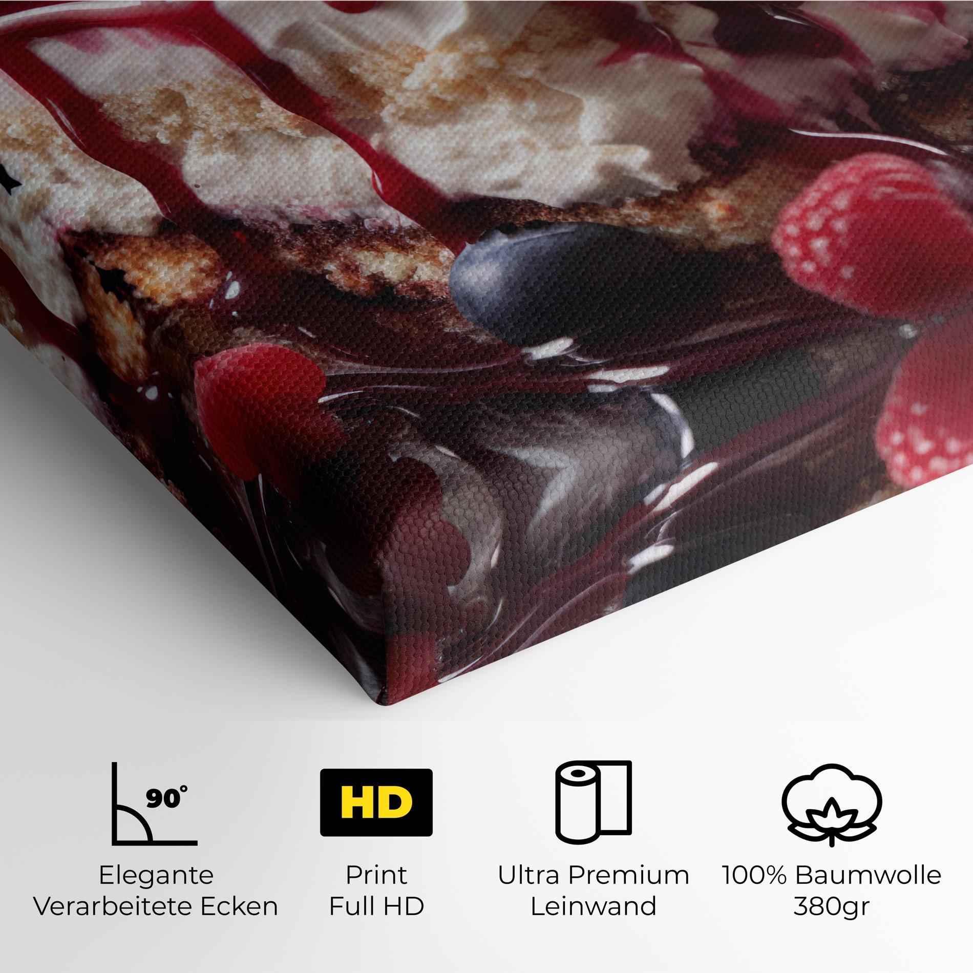 Leinwandbild Berries Cream Dessert mockup 4