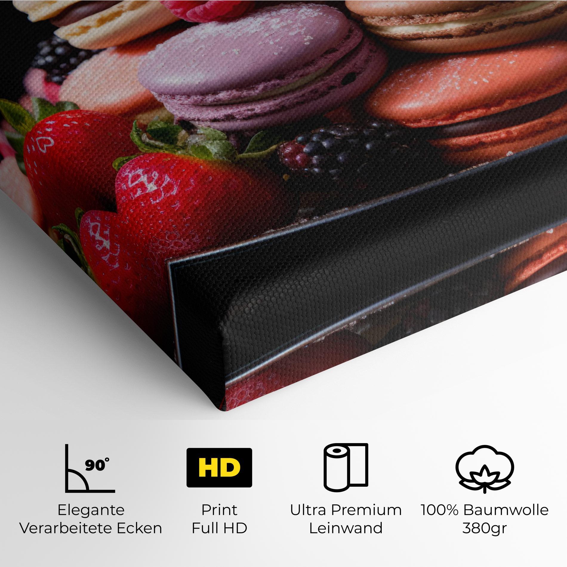 Leinwandbild Berries Macarons mockup 4