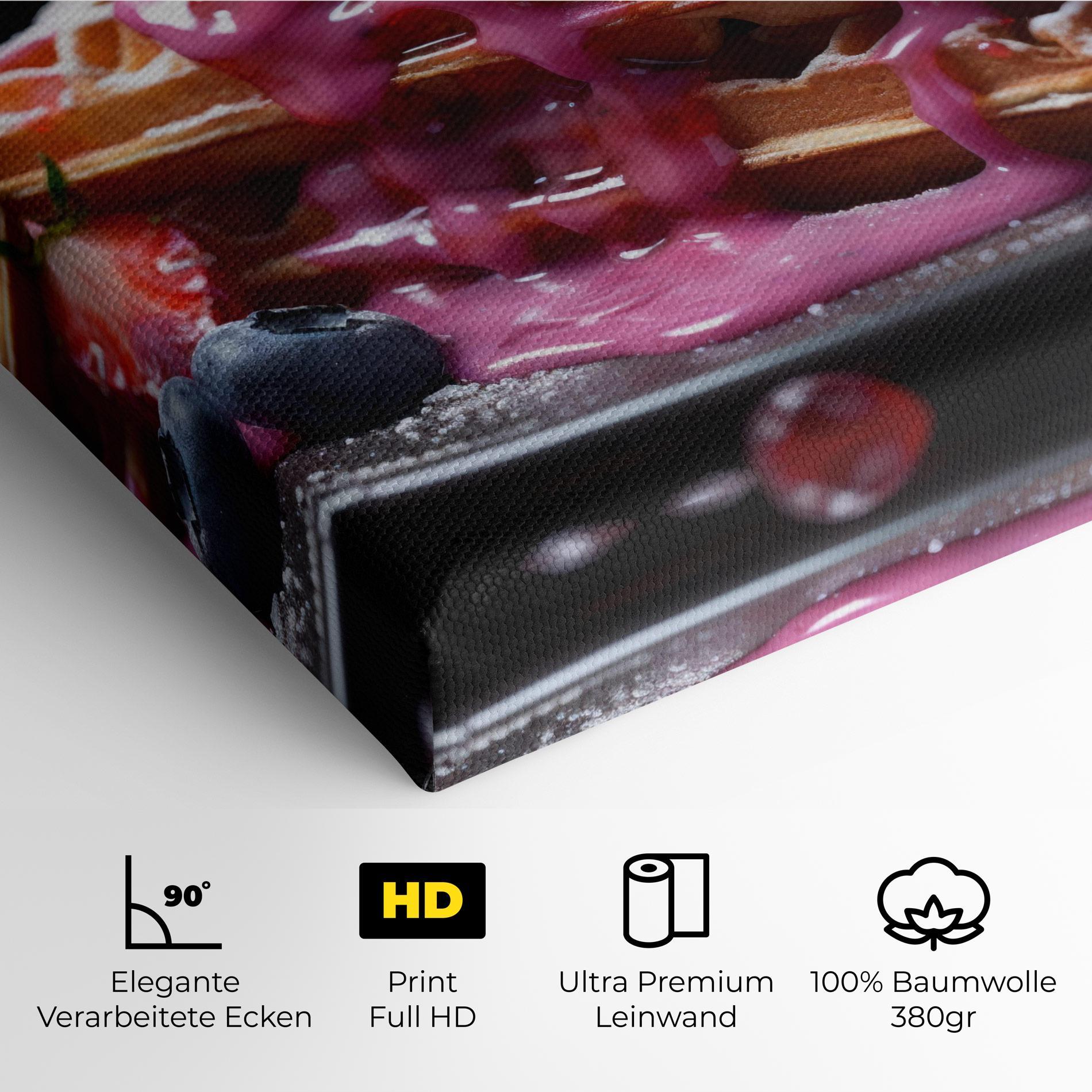 Leinwandbild Berries Waffles mockup 4