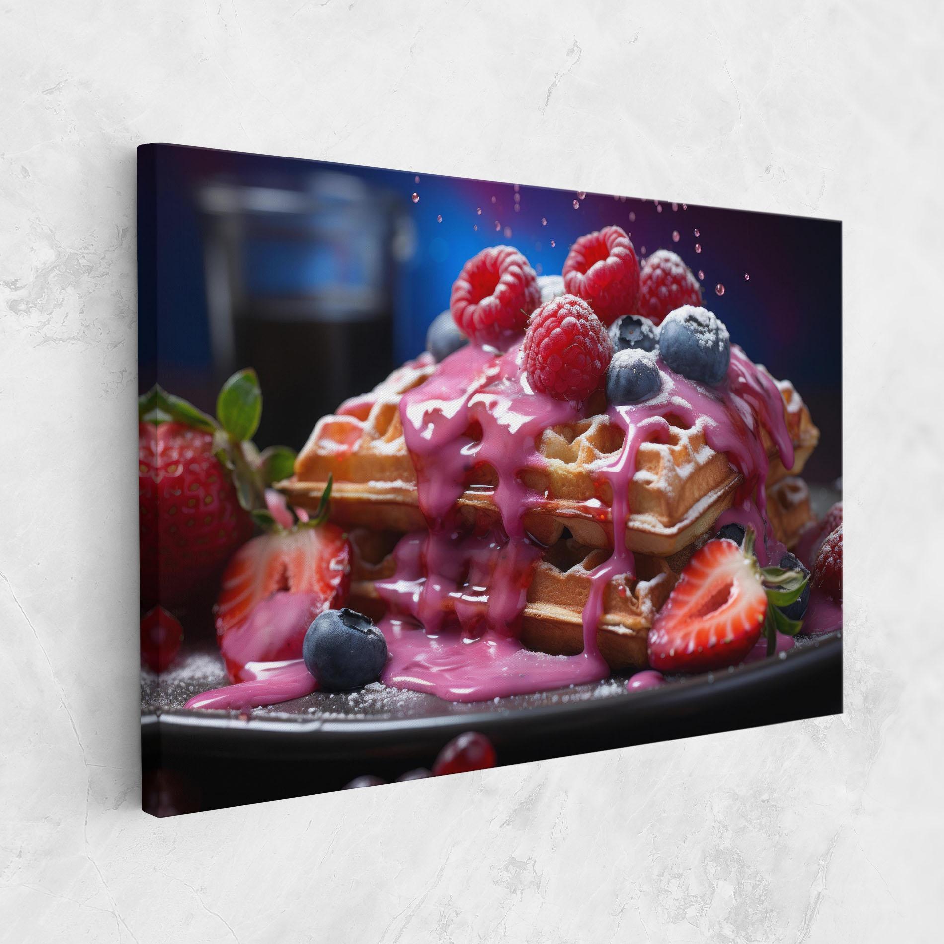 Leinwandbild Berries Waffles mockup 1
