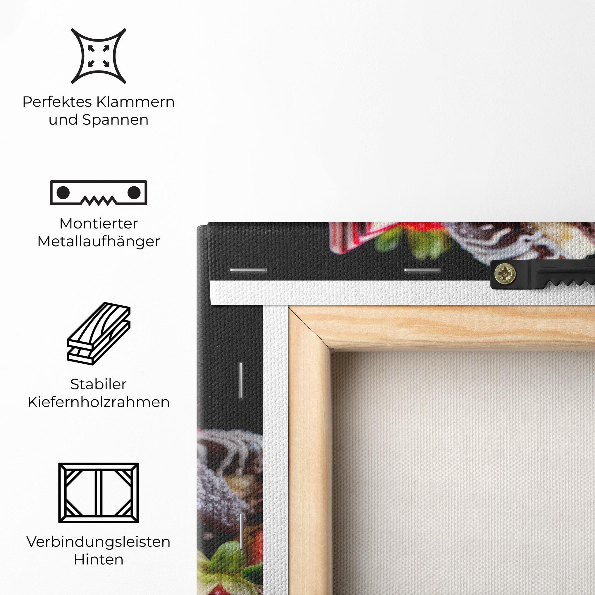 Leinwandbild Berries Macarons mockup 5