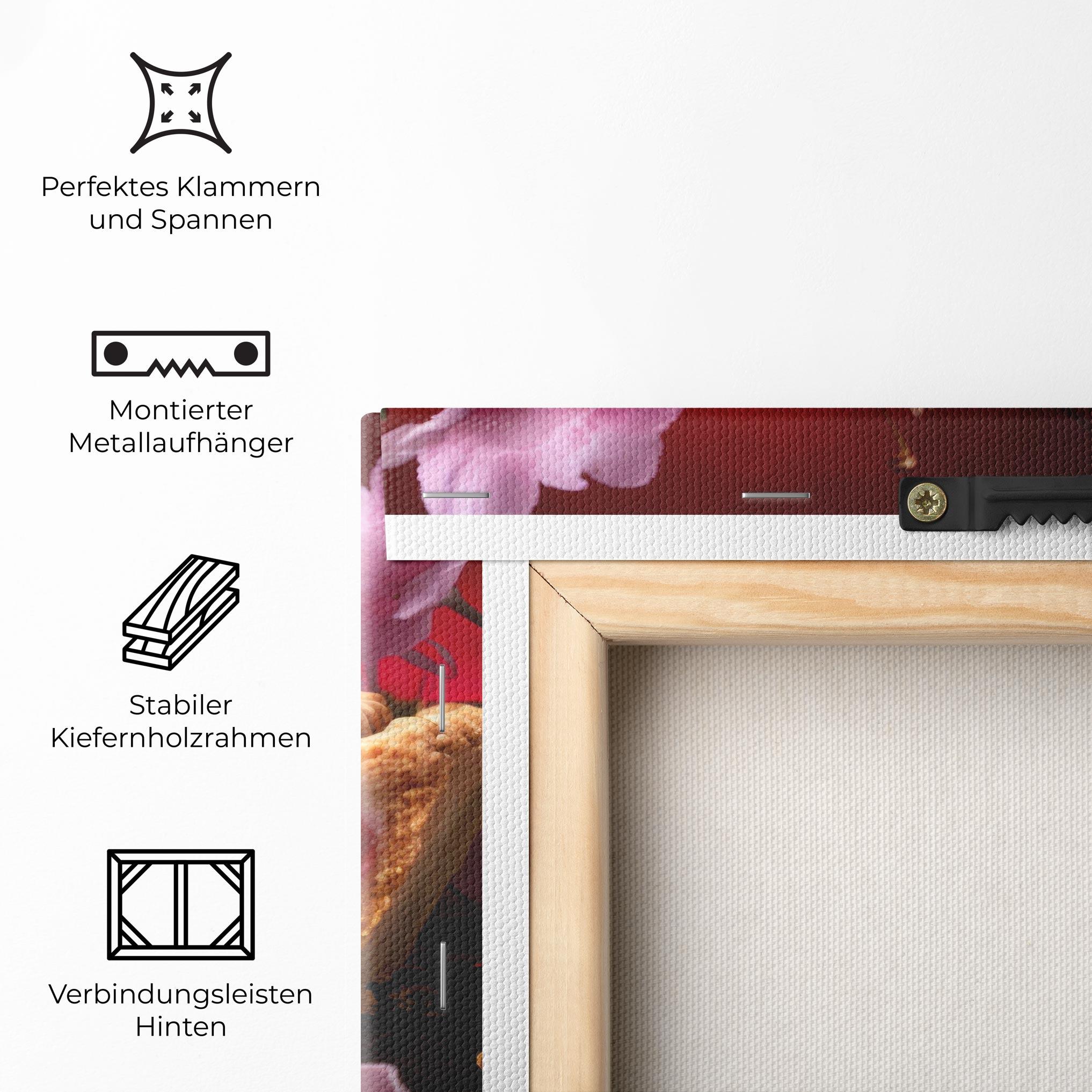 Leinwandbild Wooden Table Cherries mockup 5