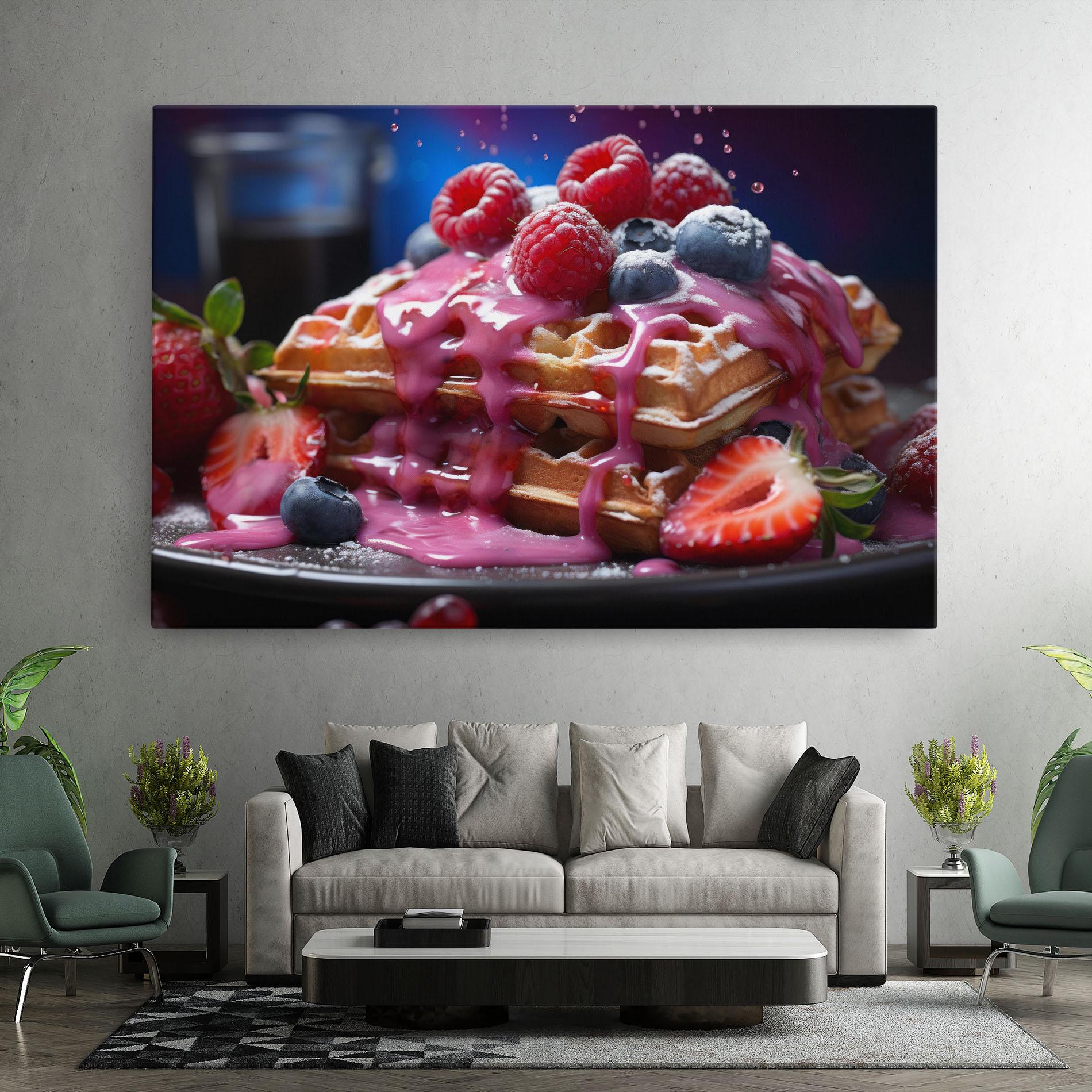 Leinwandbild Berries Waffles mockup 7