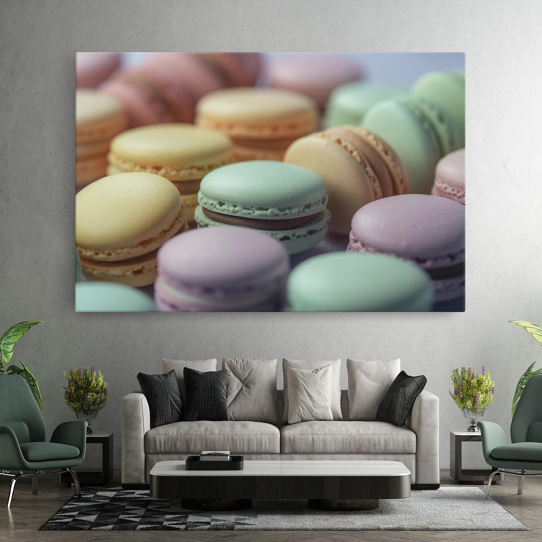 Leinwandbild Pastel Macarons mockup 7