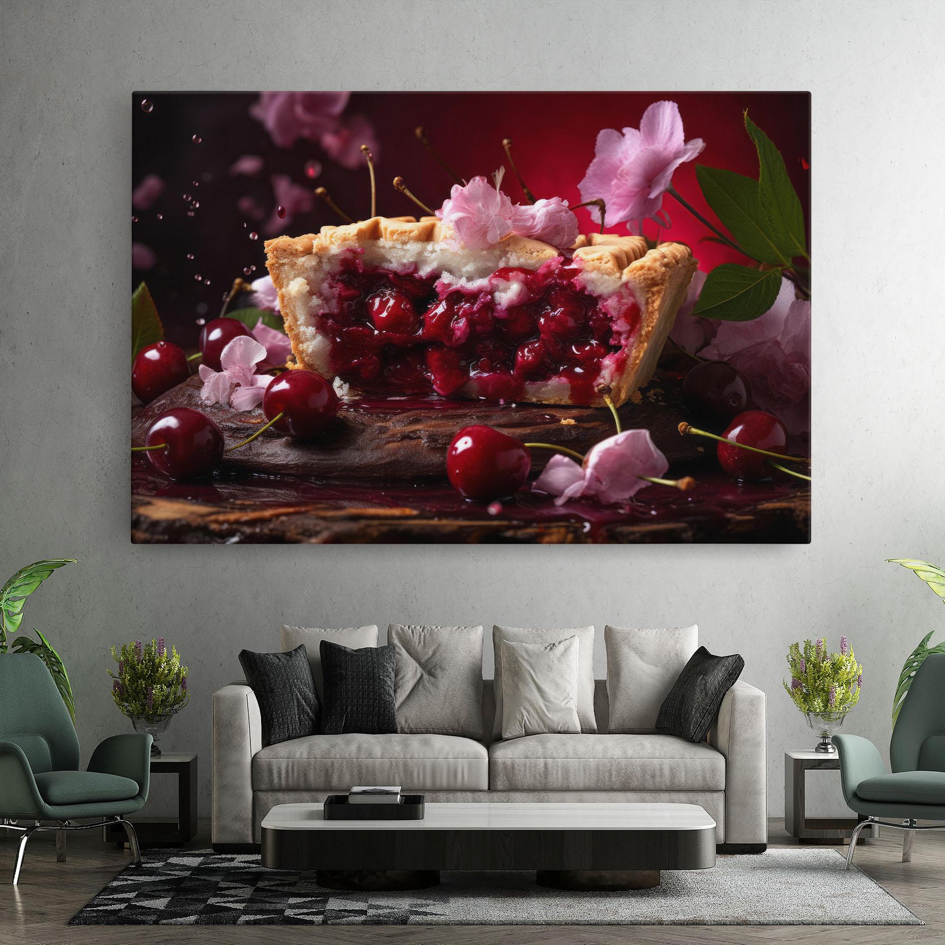 Leinwandbild Wooden Table Cherries mockup 7