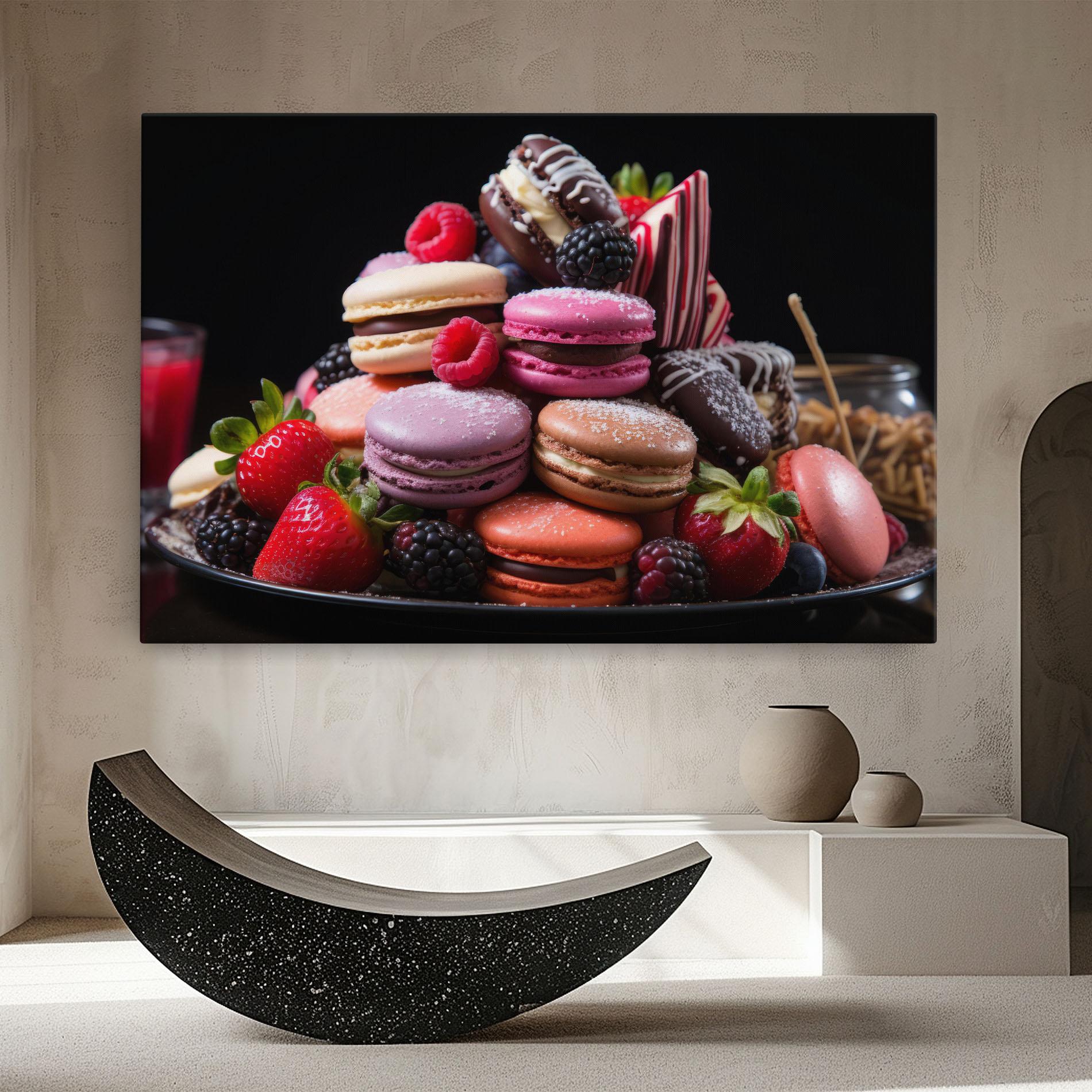 Leinwandbild Berries Macarons mockup 8