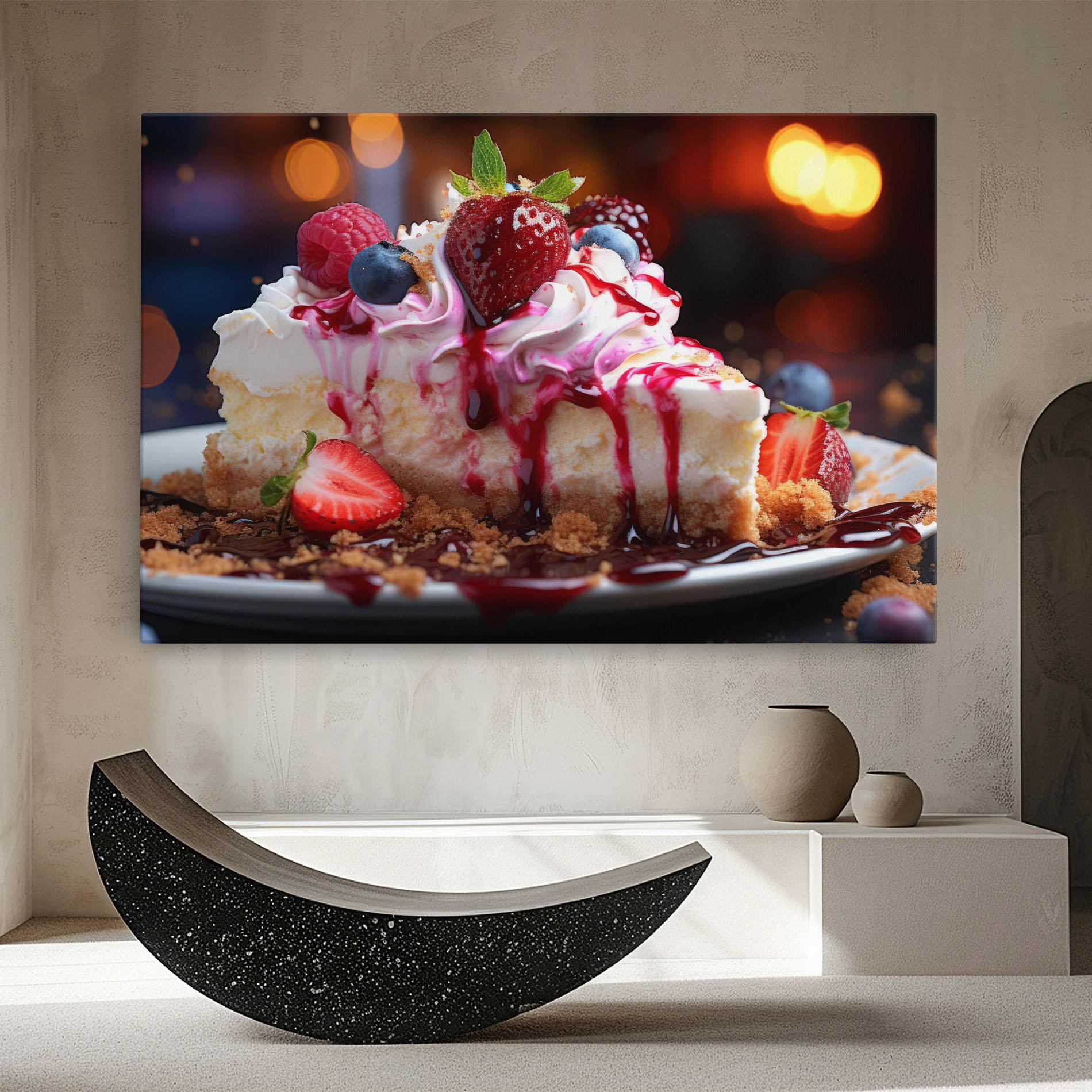 Leinwandbild Cheesecake Berries mockup 8