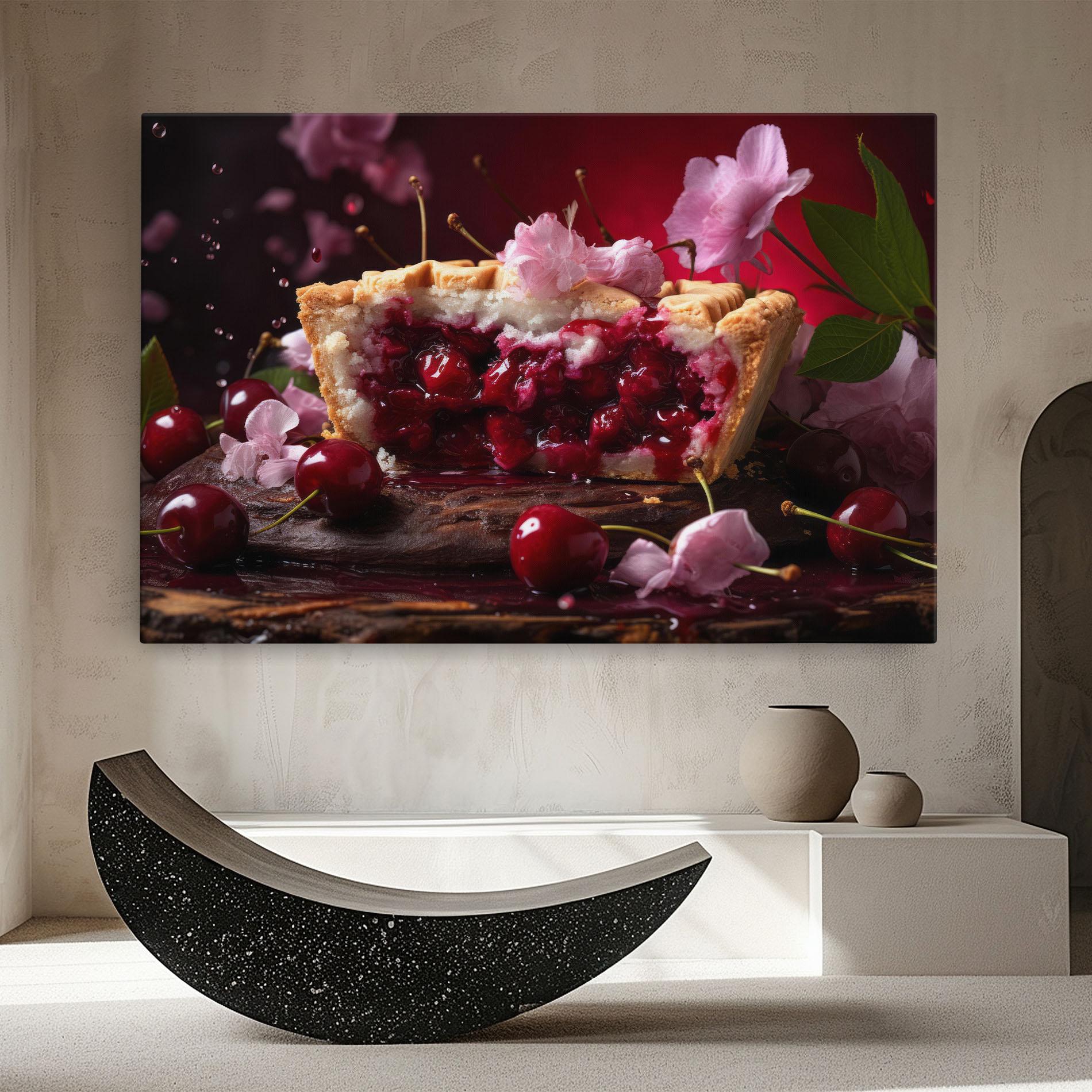Leinwandbild Wooden Table Cherries mockup 8