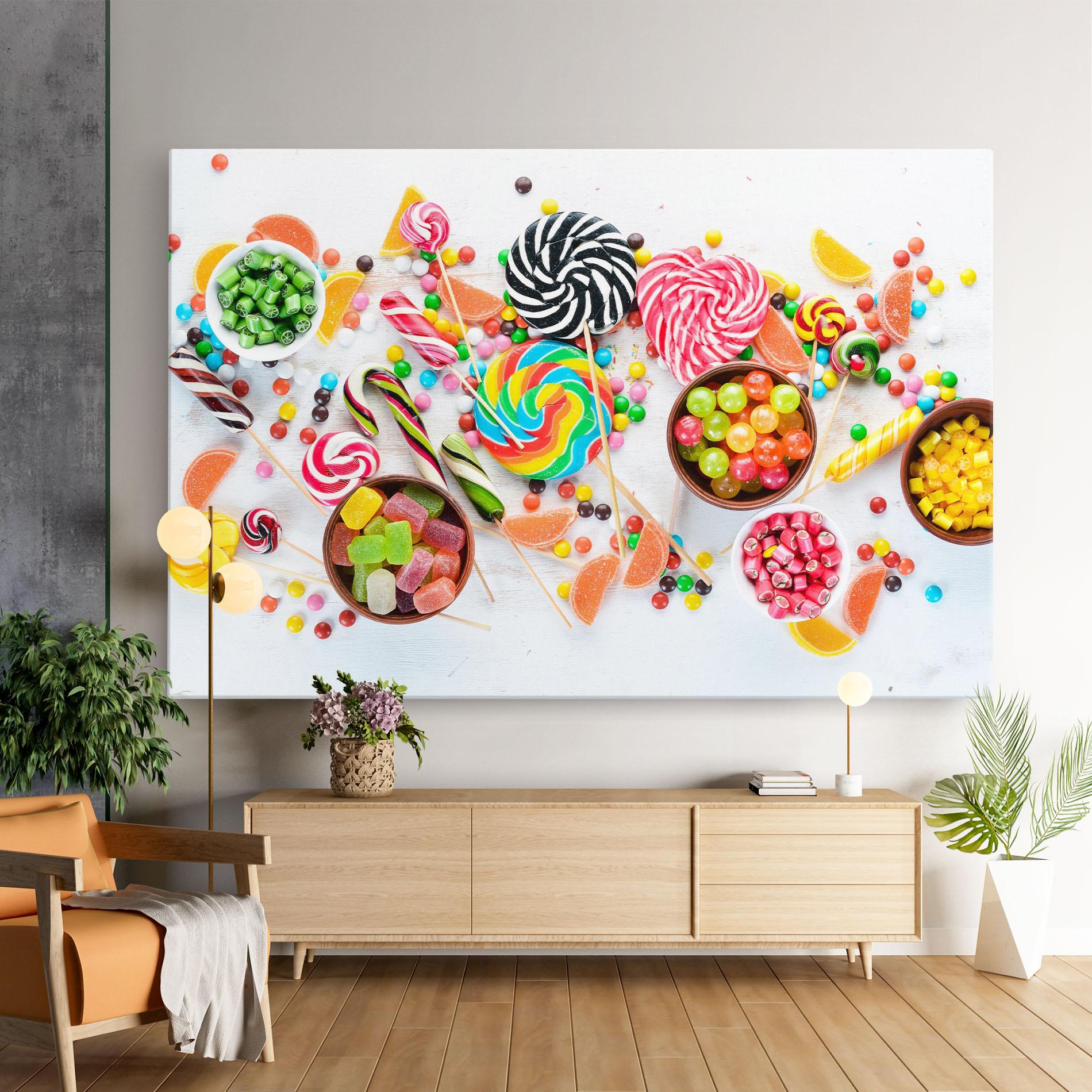 Leinwandbild Colorful Candies Jelly mockup 9
