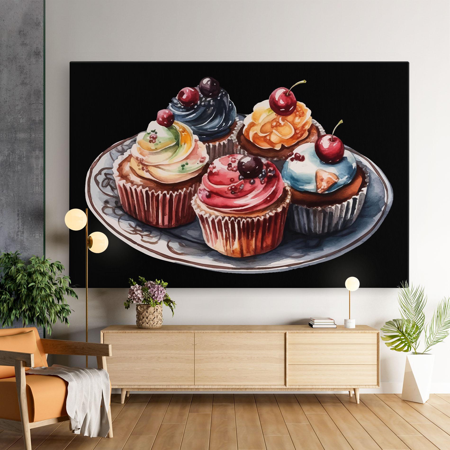 Leinwandbild Colorful Muffins mockup 9