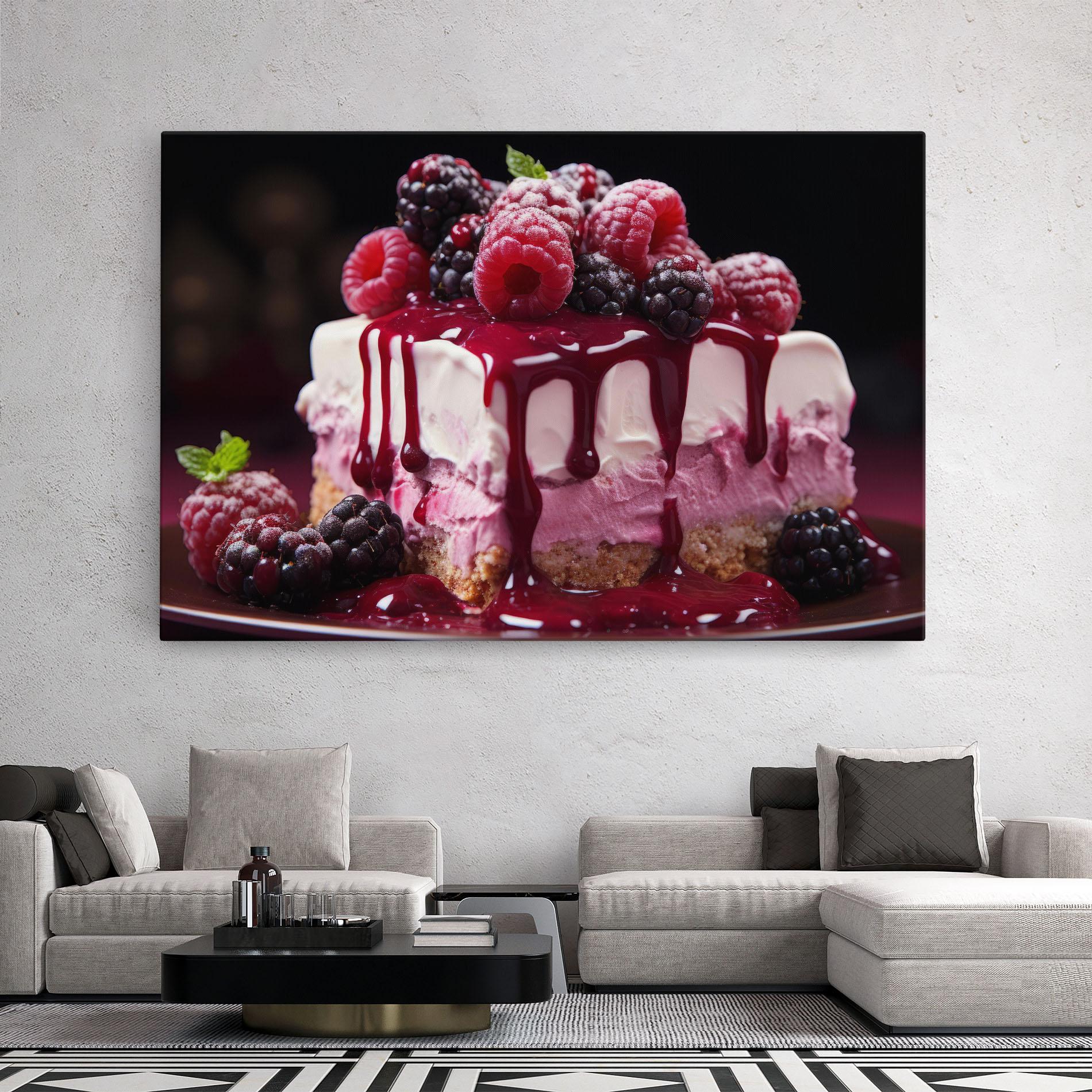 Leinwandbild Berries Cream mockup 2