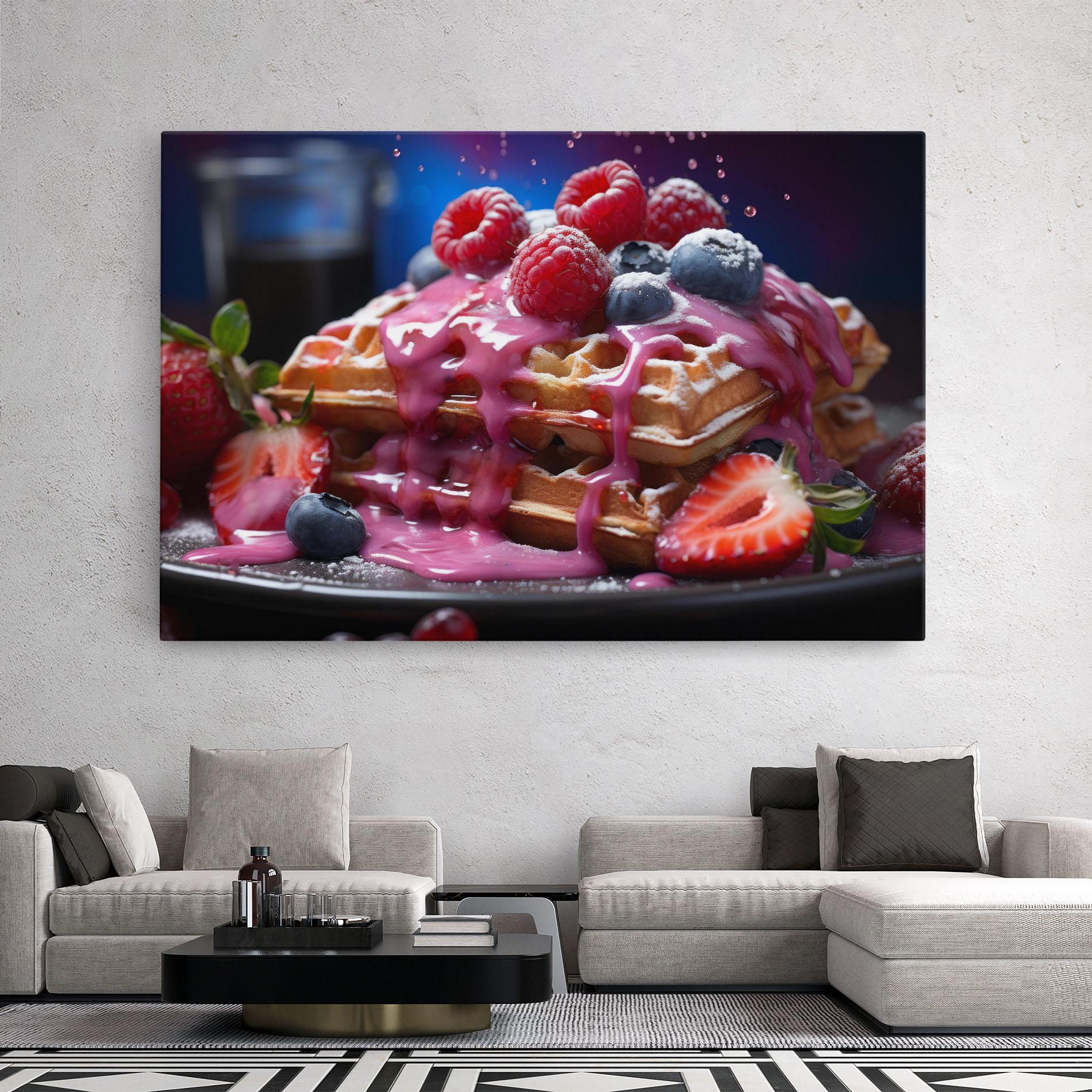 Leinwandbild Berries Waffles mockup 2