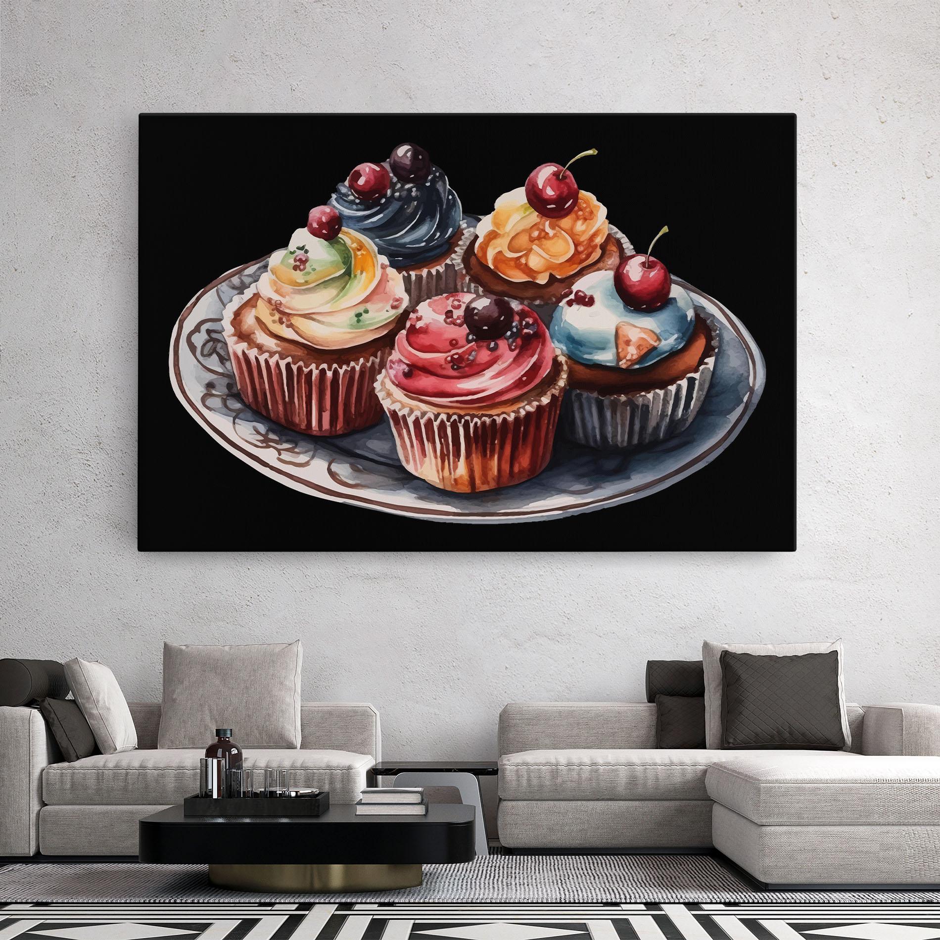 Leinwandbild Colorful Muffins mockup 2