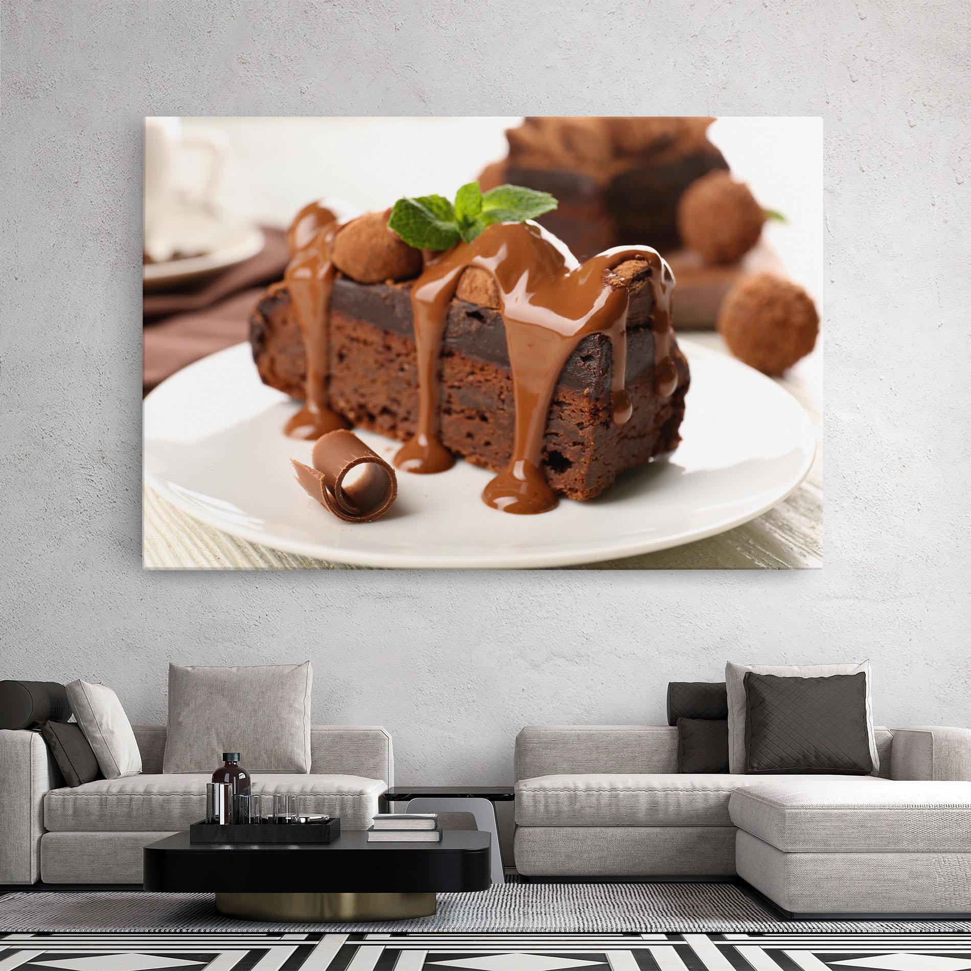 Leinwandbild Mint Chocolate Cake mockup 2