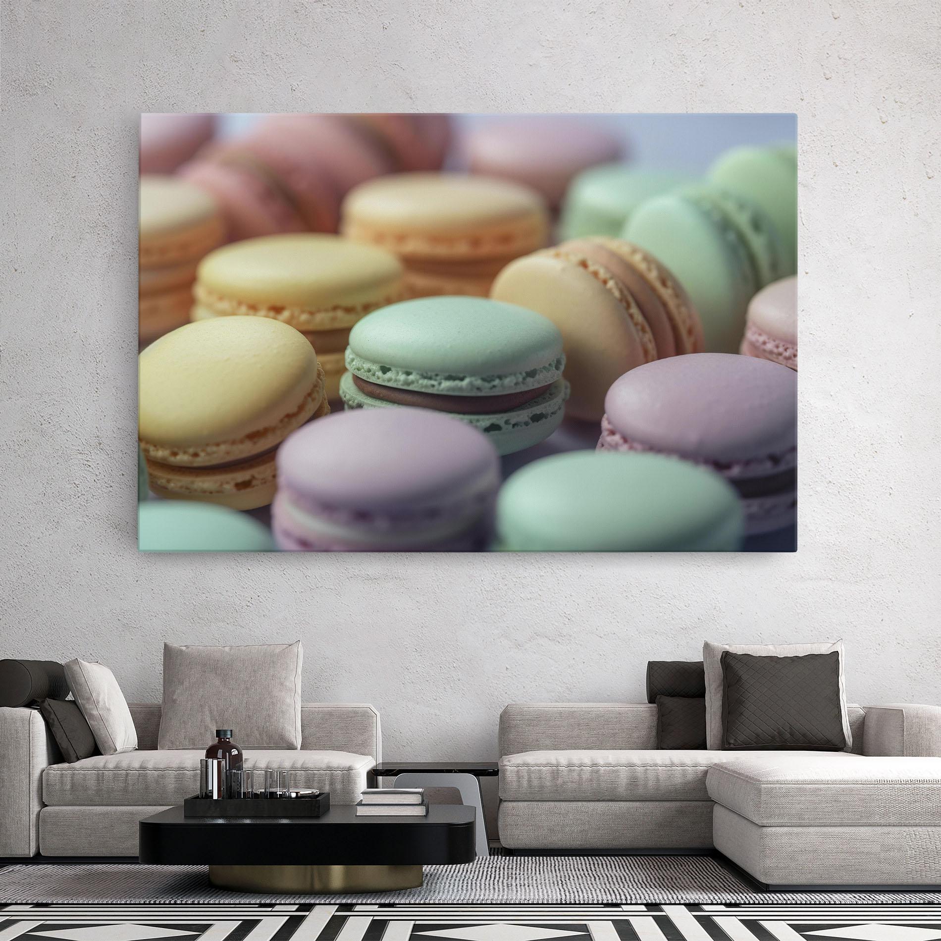 Leinwandbild Pastel Macarons mockup 2