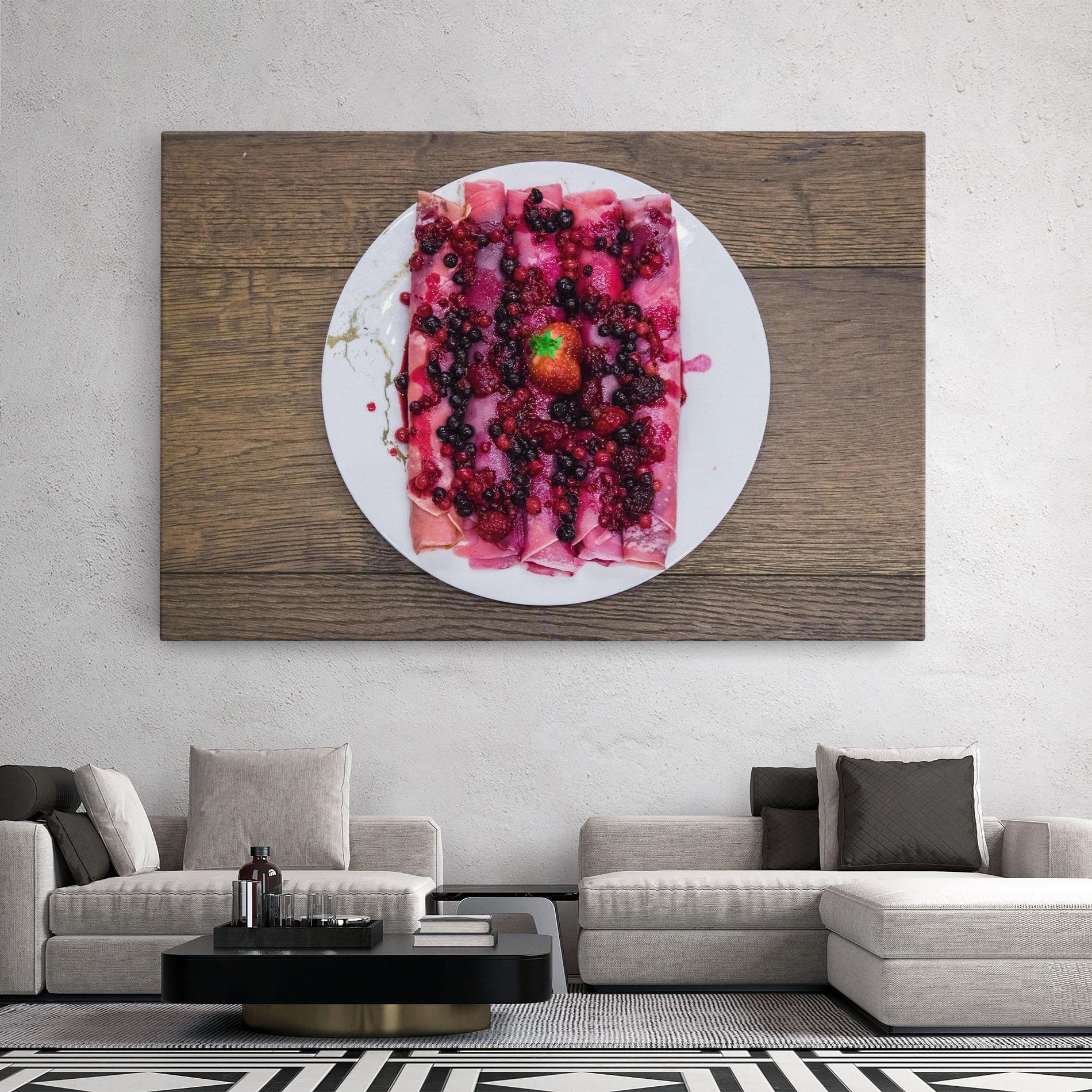 Leinwandbild Strawberry Pancakes mockup 2