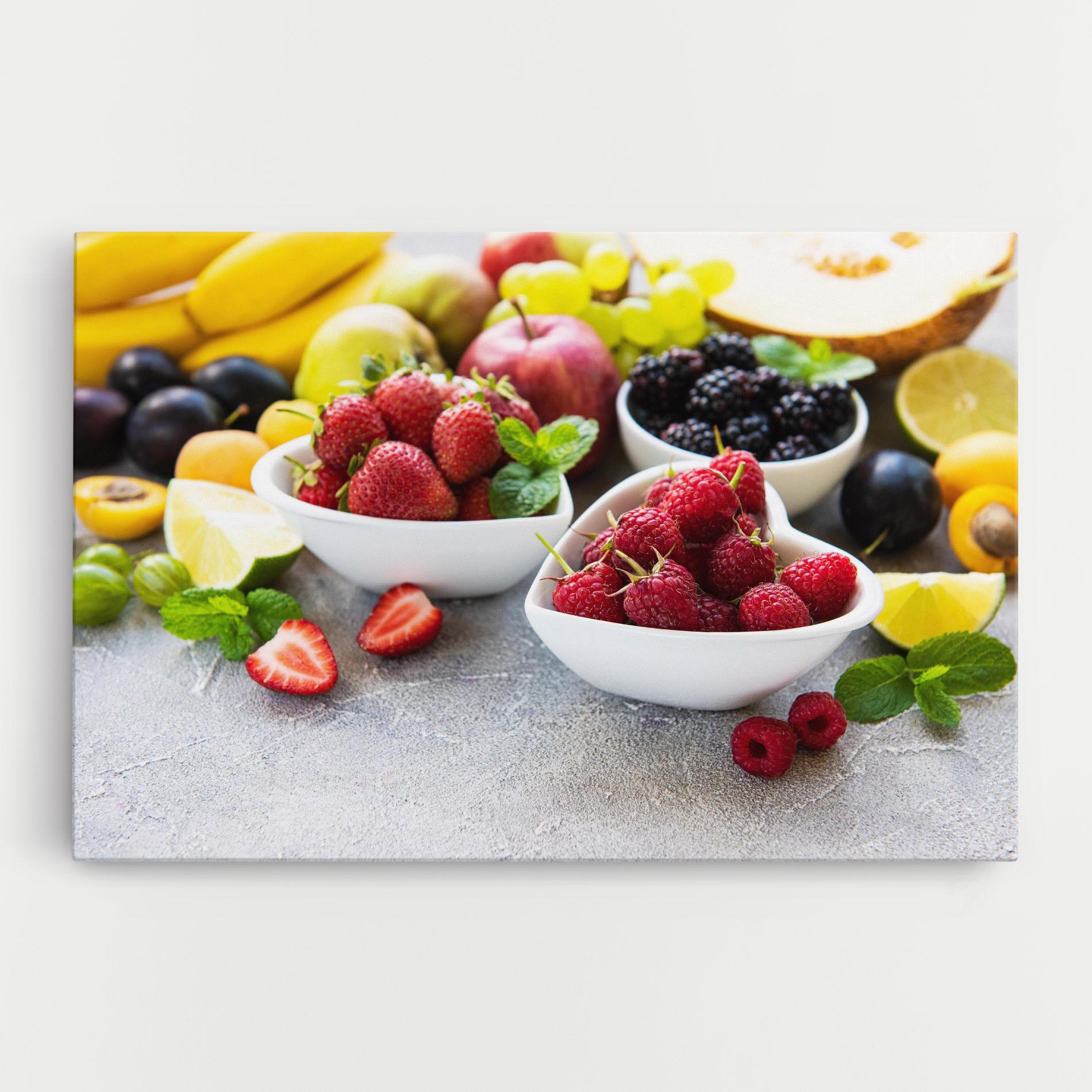 Leinwandbild Heart Fresh Fruits mockup 0