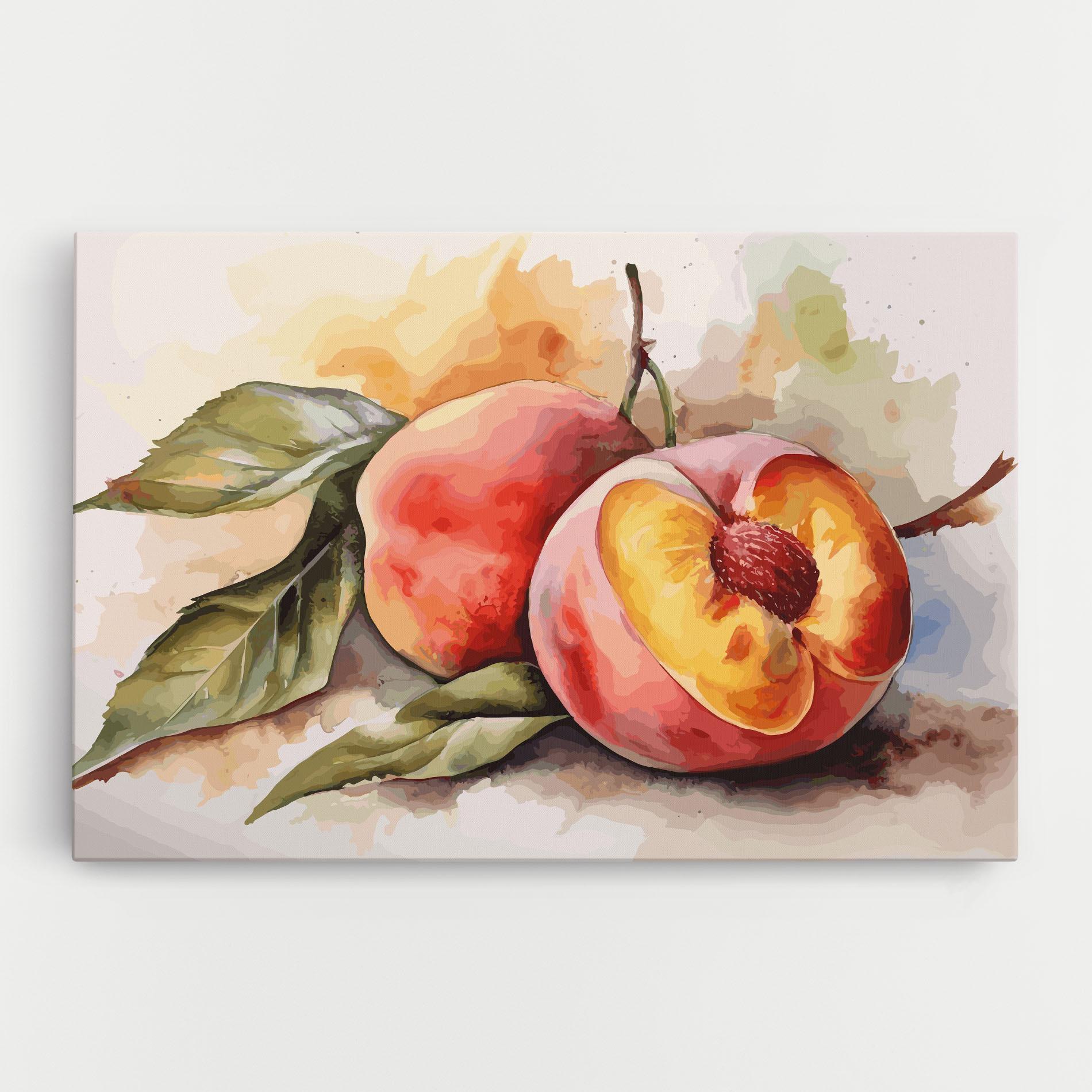 Leinwandbild Watercolor Peach mockup 0