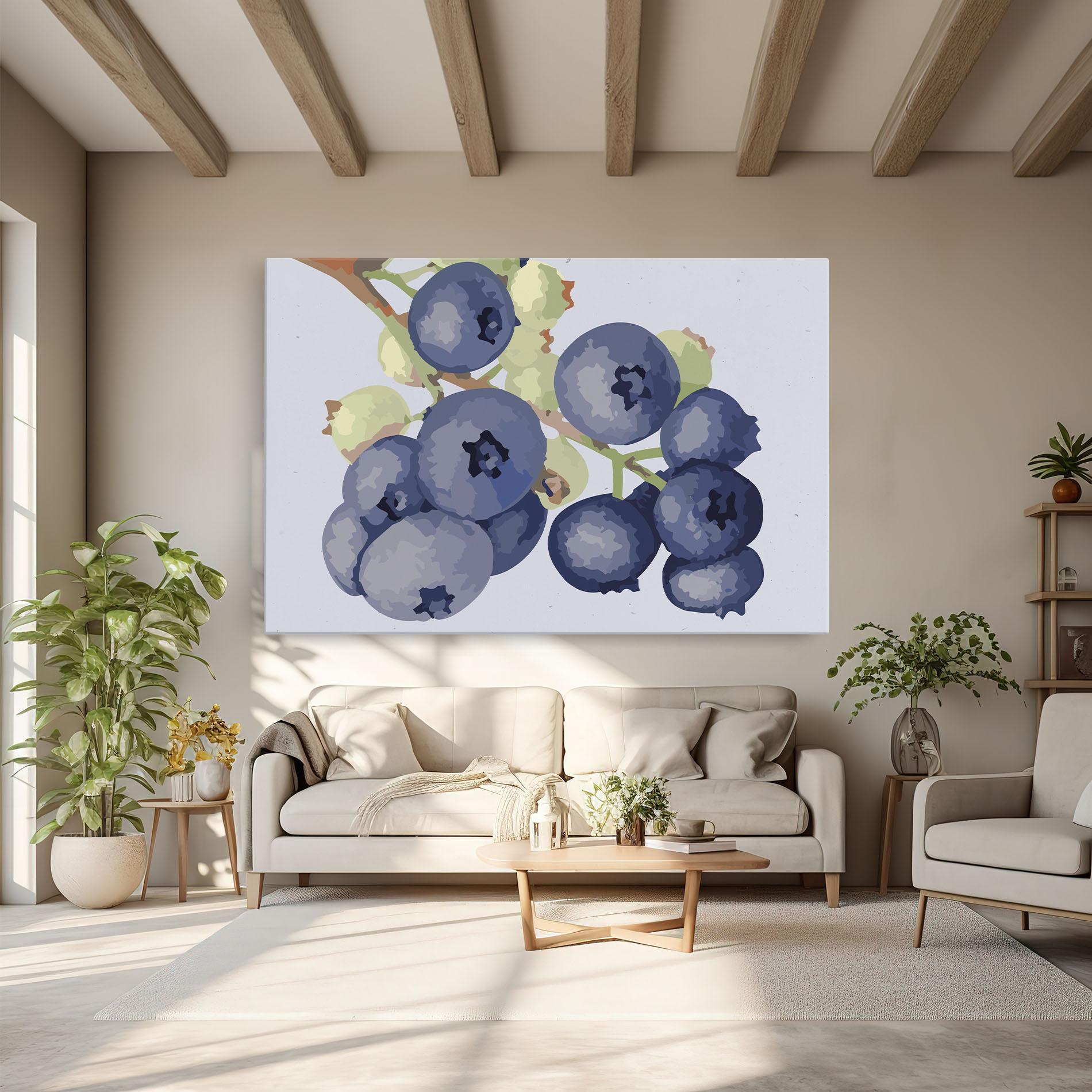 Leinwandbild Blueberries Art mockup 6