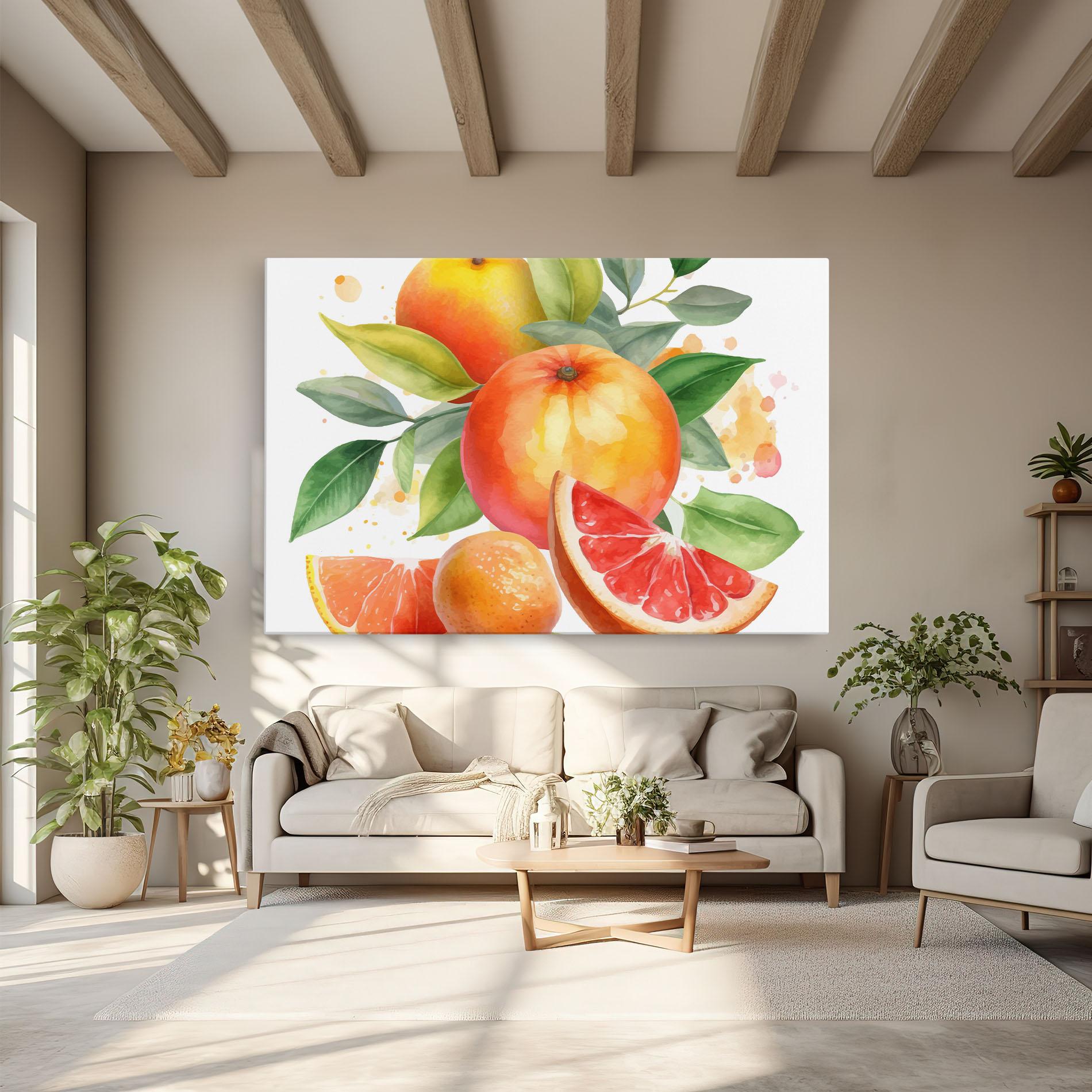 Leinwandbild Grapefruit Art mockup 6