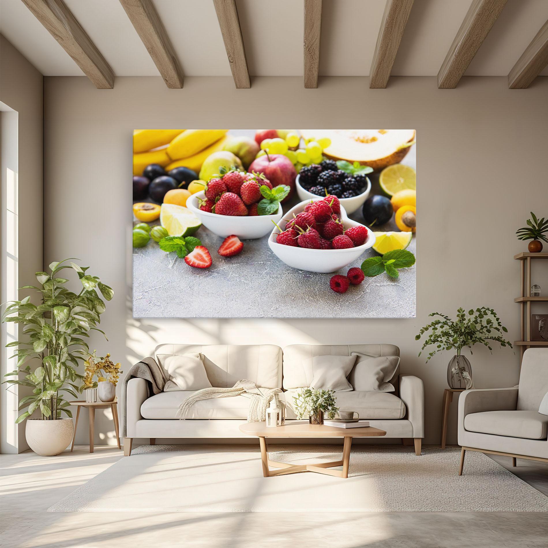 Leinwandbild Heart Fresh Fruits mockup 6