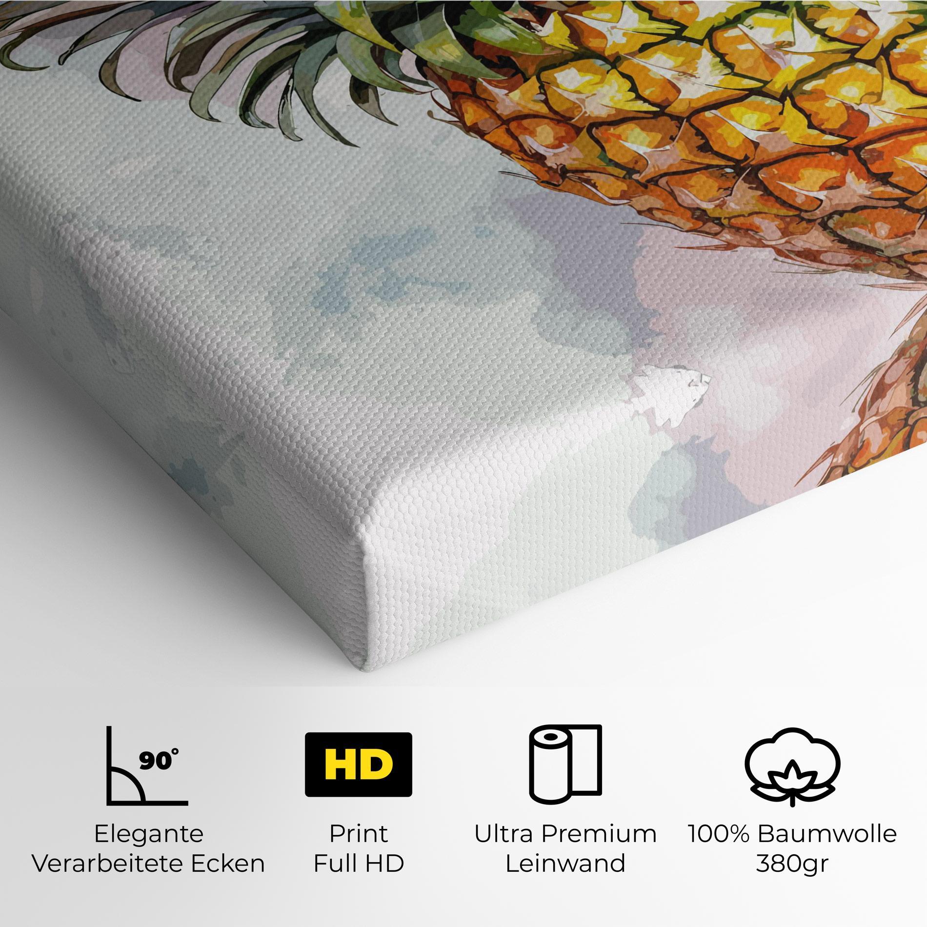 Leinwandbild Artistic Pineapple mockup 4