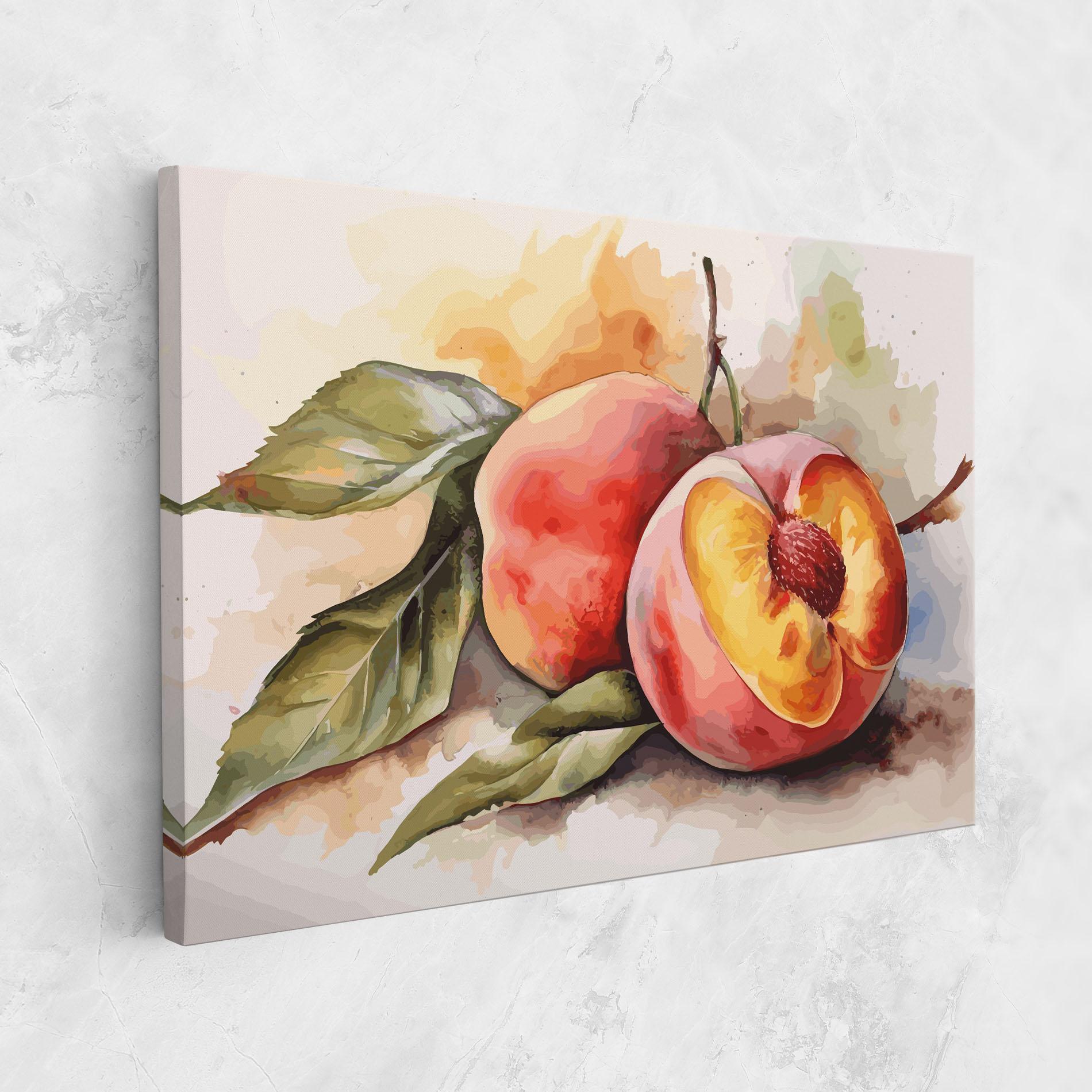 Leinwandbild Watercolor Peach mockup 1