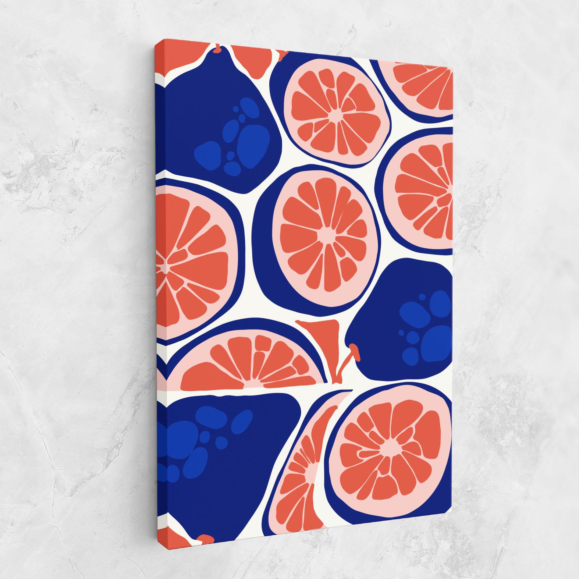 Leinwandbild Blue Pink Fruit mockup 1
