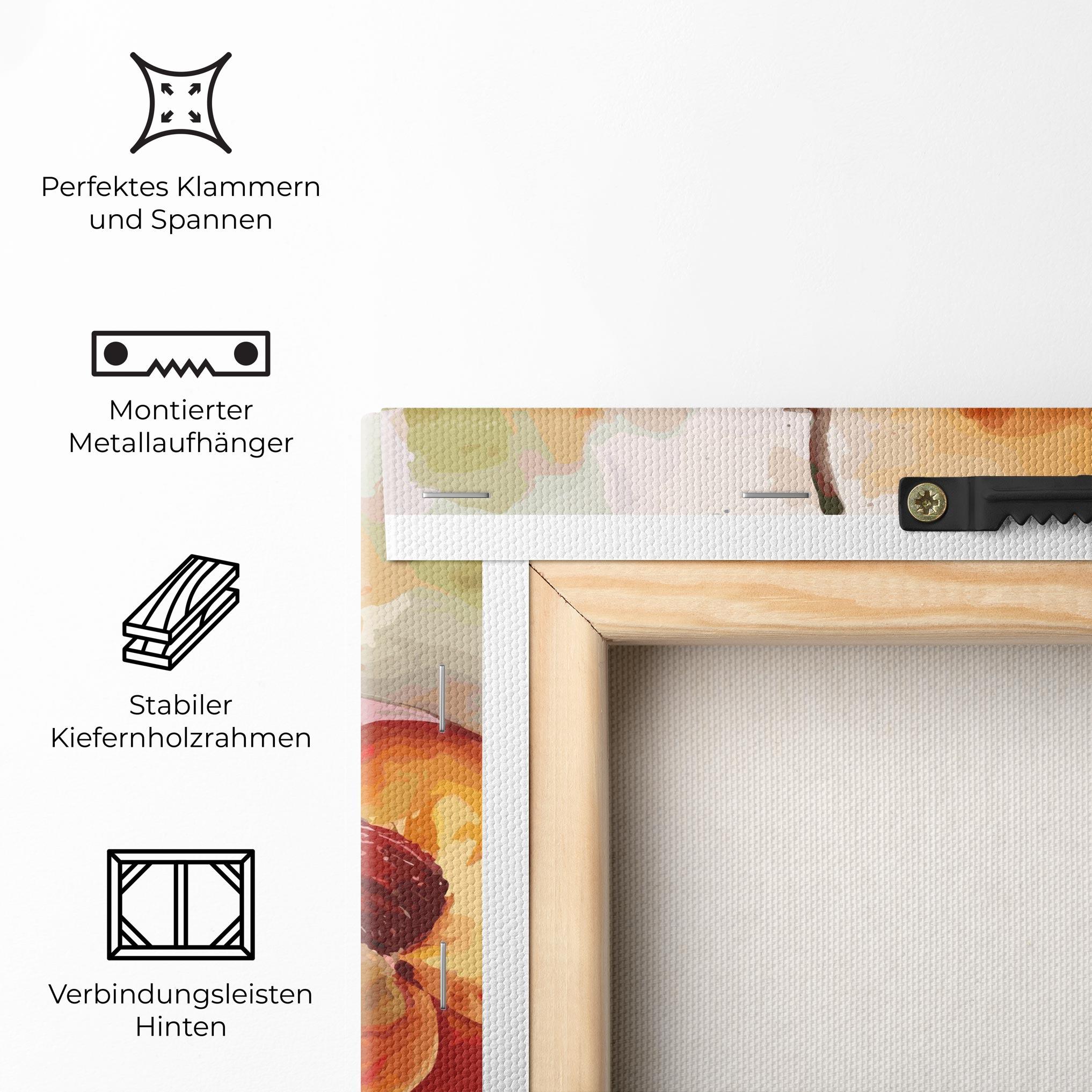 Leinwandbild Watercolor Peach mockup 5