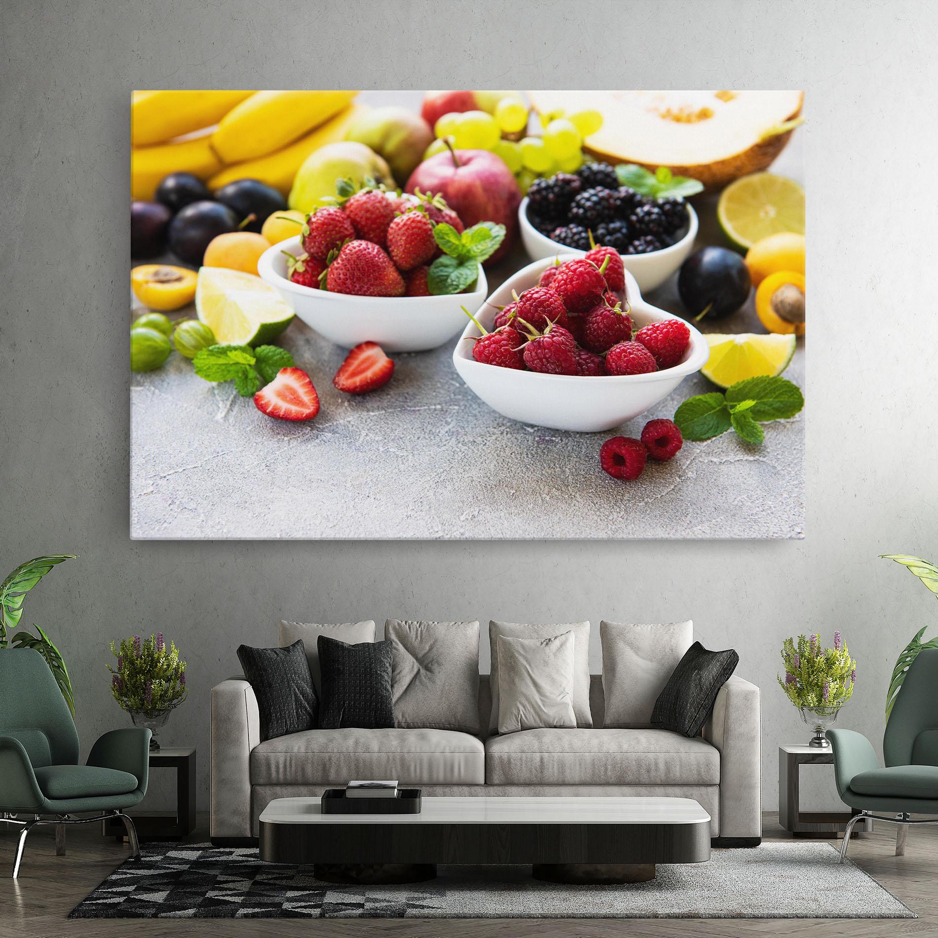 Leinwandbild Heart Fresh Fruits mockup 7