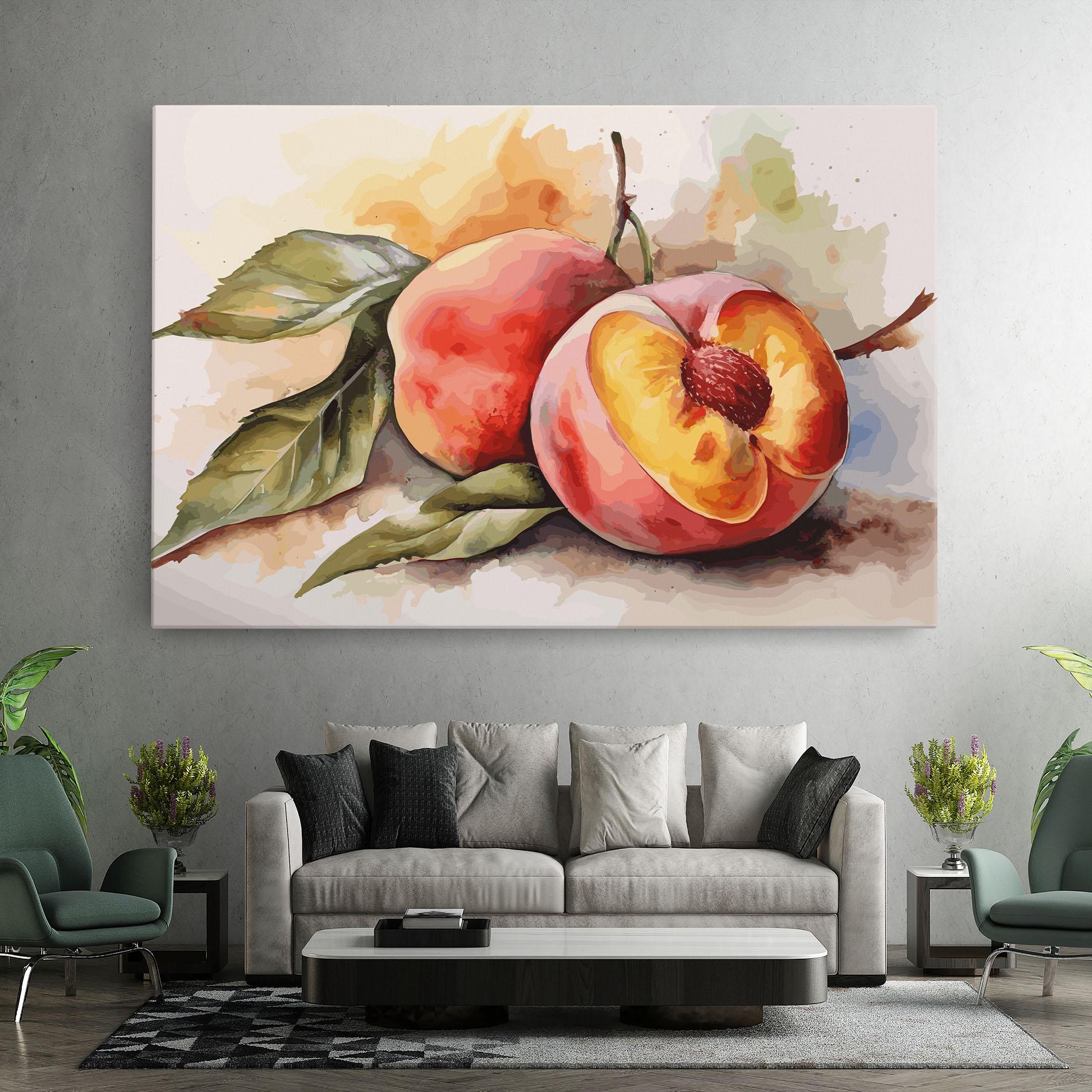 Leinwandbild Watercolor Peach mockup 7