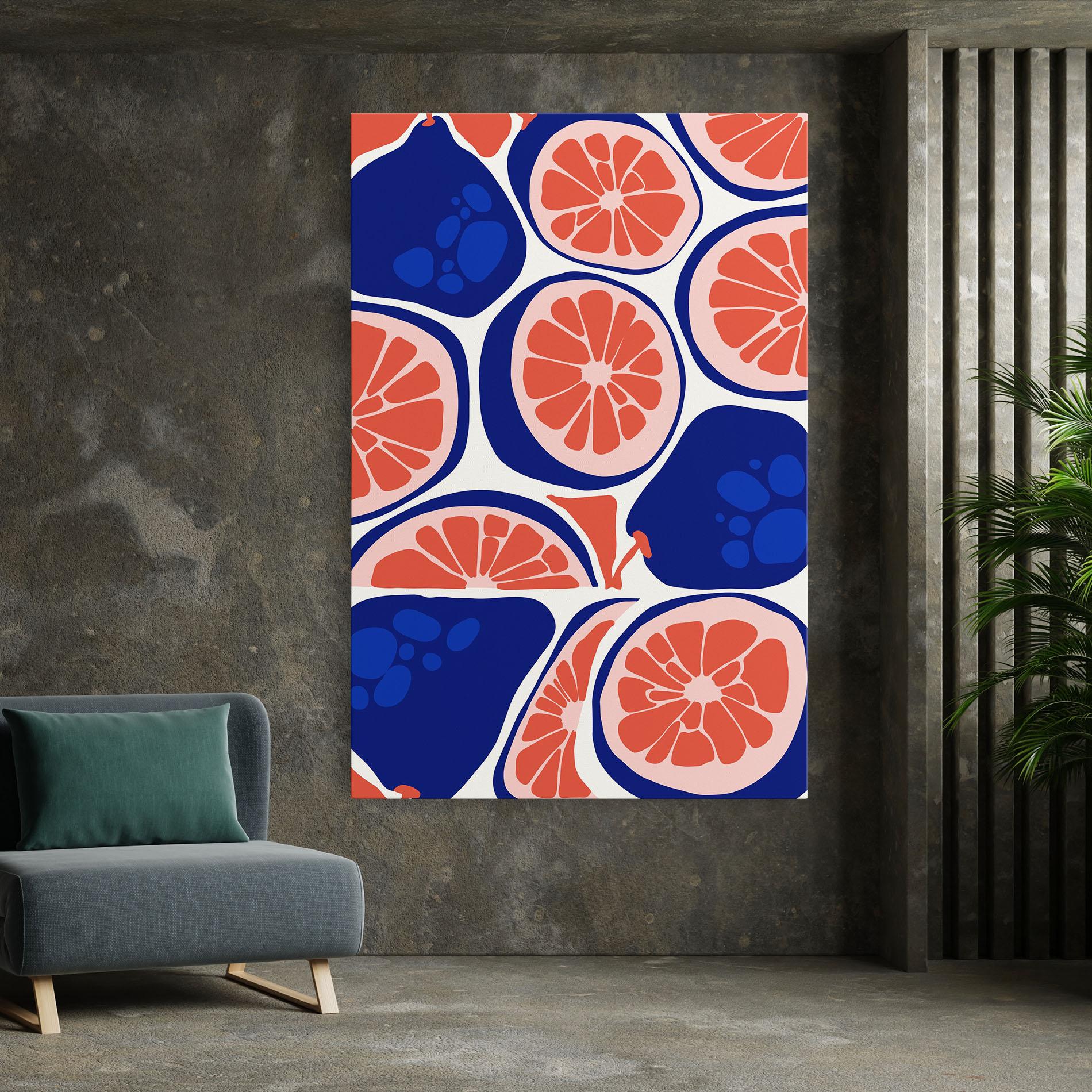 Leinwandbild Blue Pink Fruit mockup 7