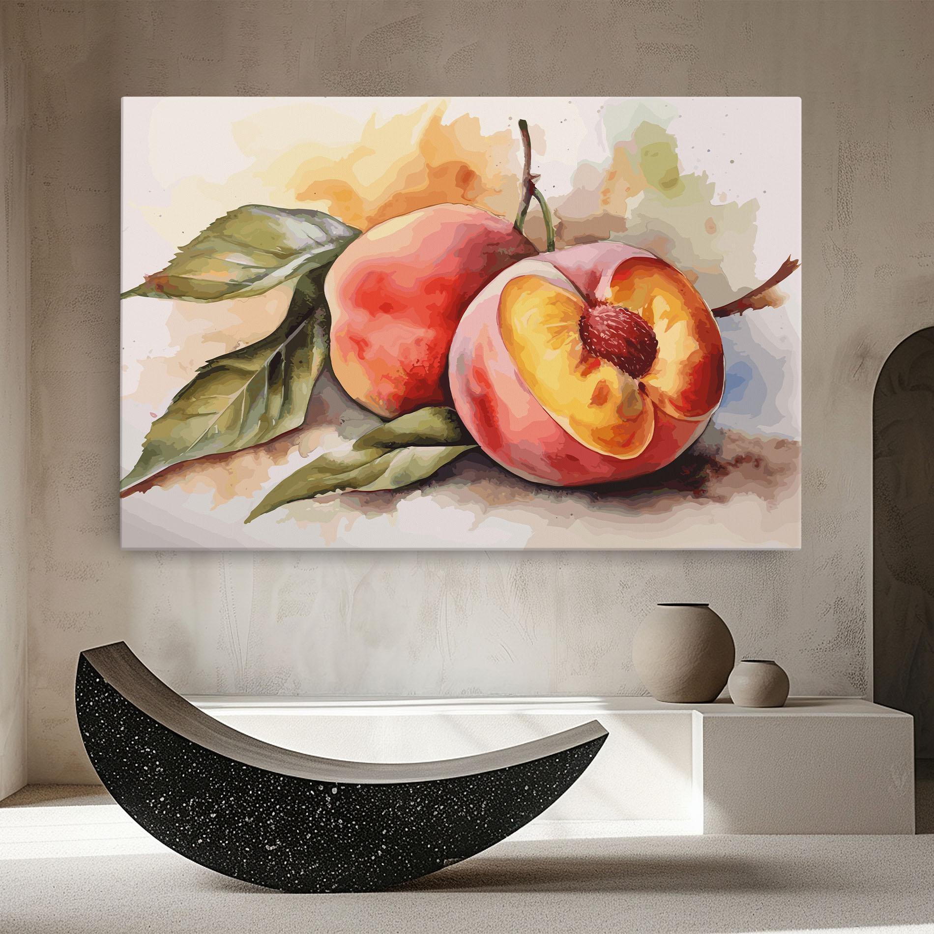 Leinwandbild Watercolor Peach mockup 8