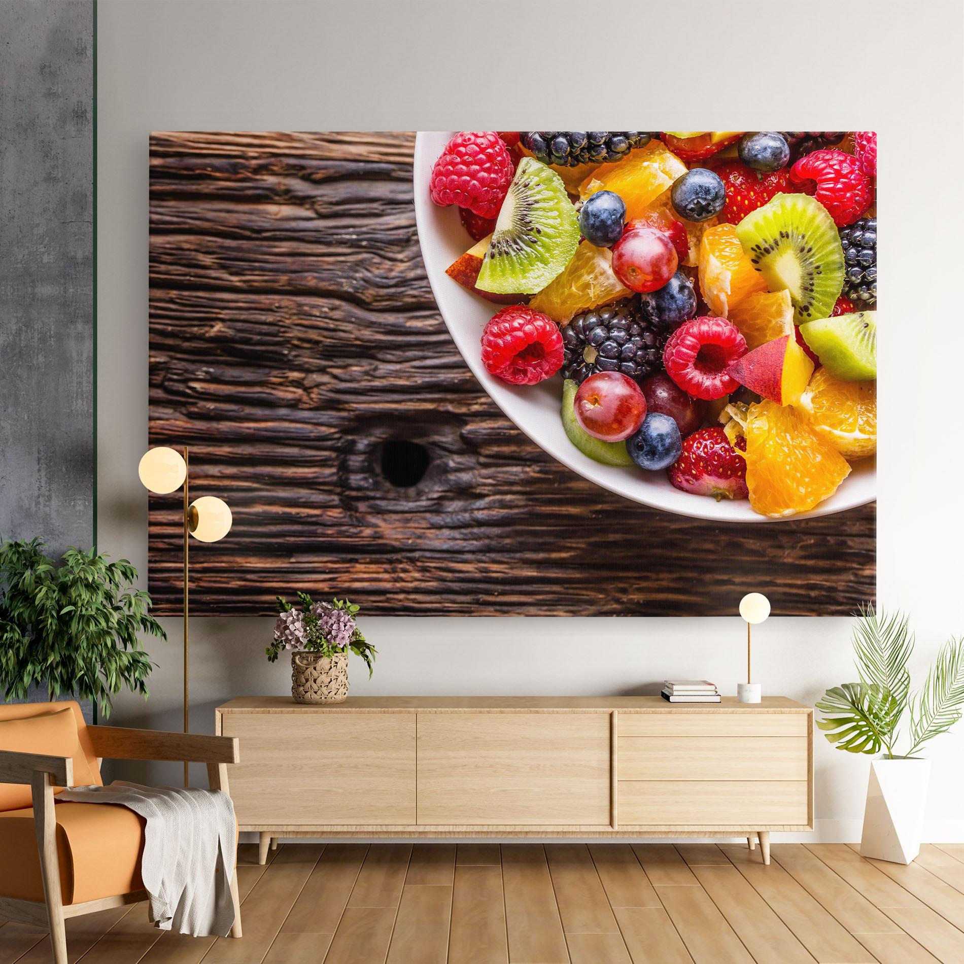 Leinwandbild Fresh Fruit Salad mockup 9