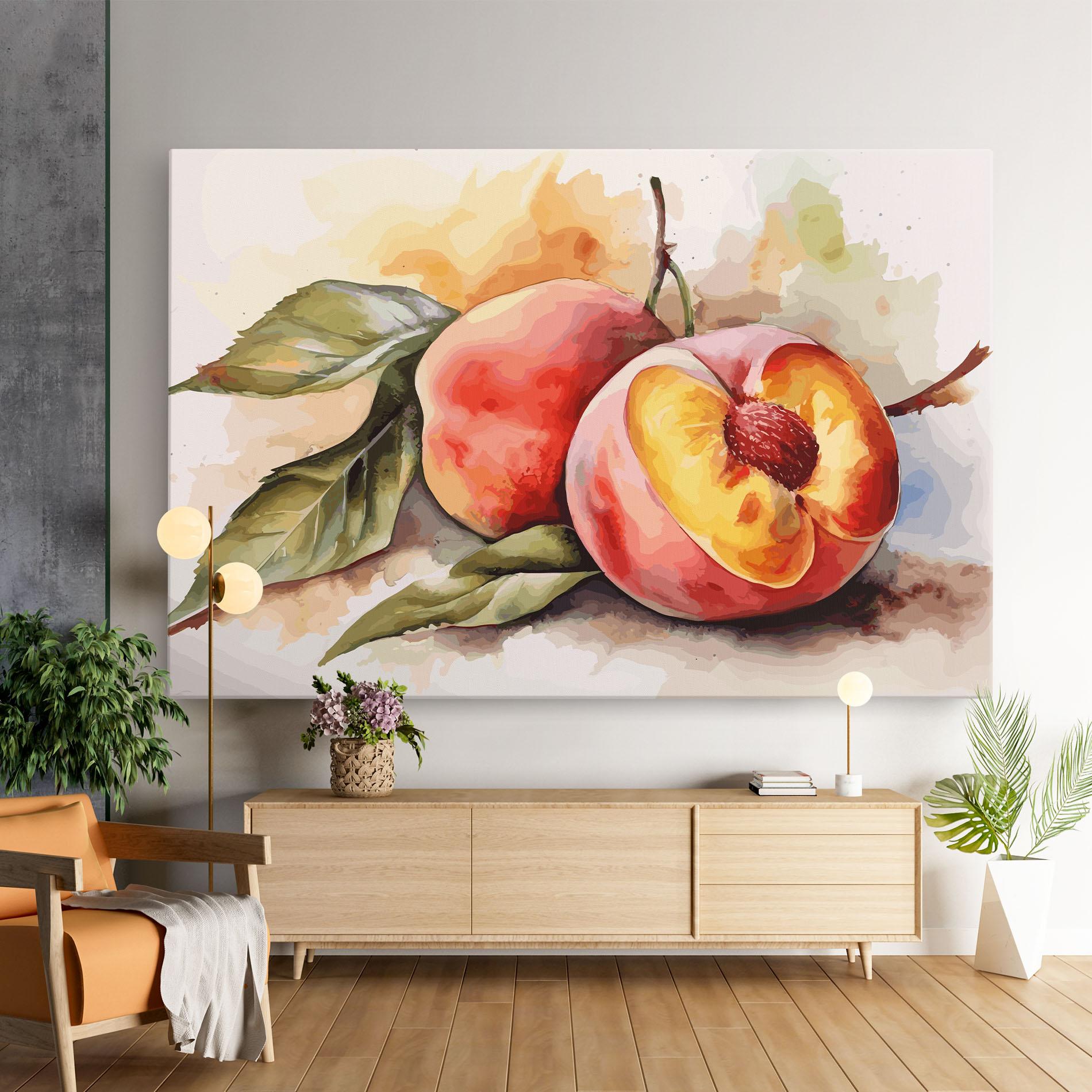 Leinwandbild Watercolor Peach mockup 9