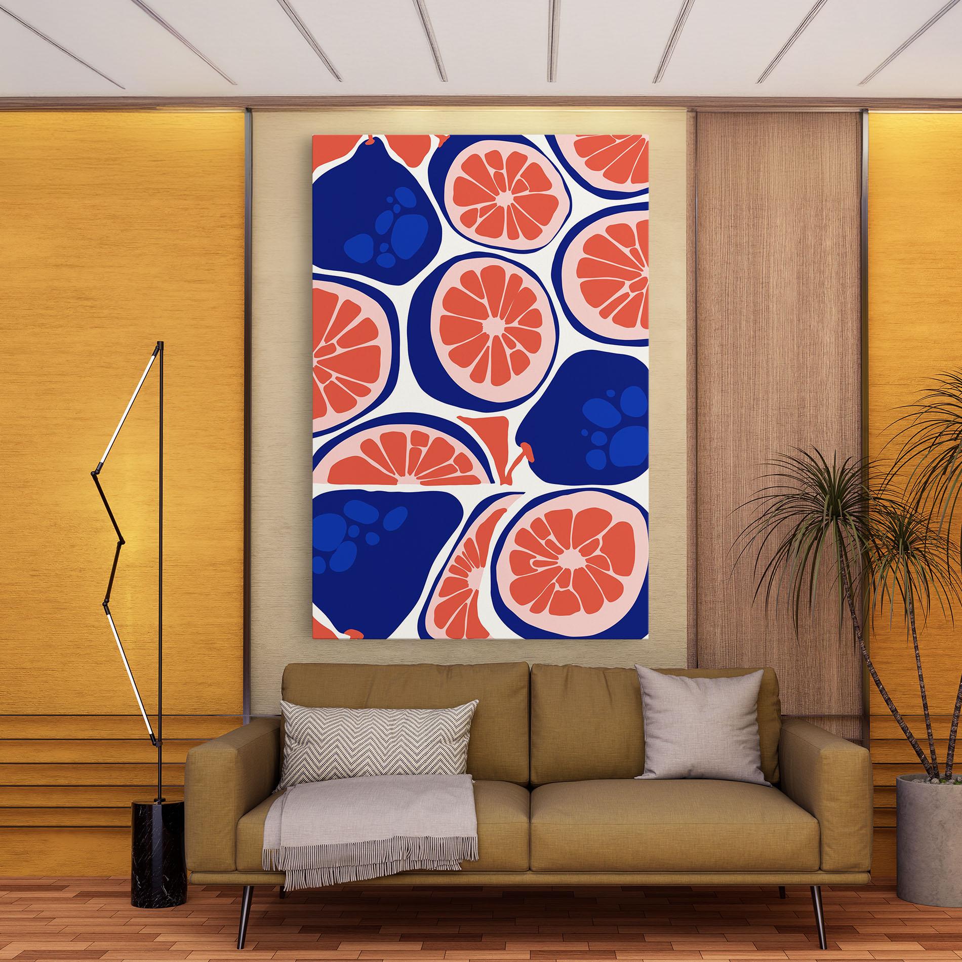 Leinwandbild Blue Pink Fruit mockup 9