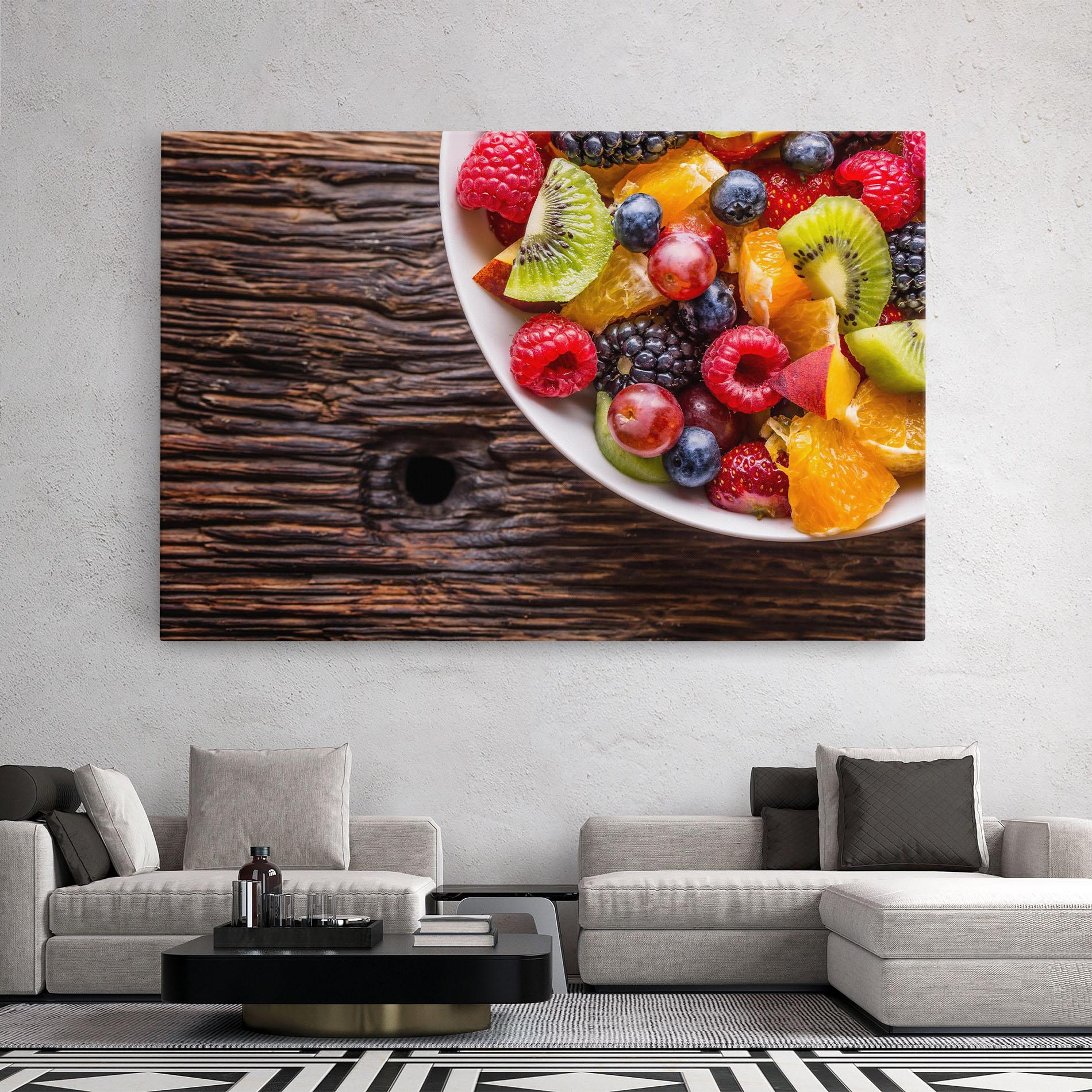 Leinwandbild Fresh Fruit Salad mockup 2