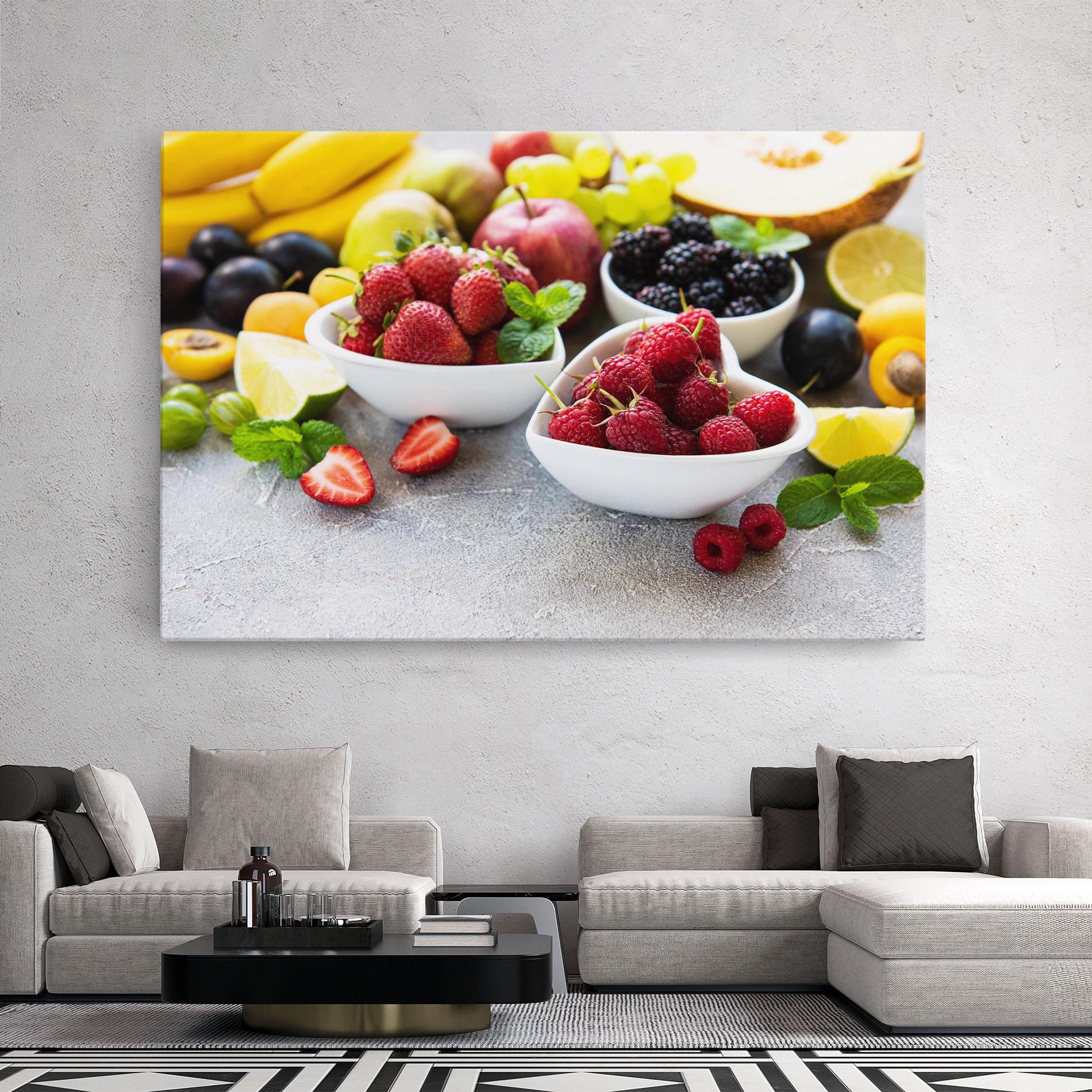 Leinwandbild Heart Fresh Fruits mockup 2