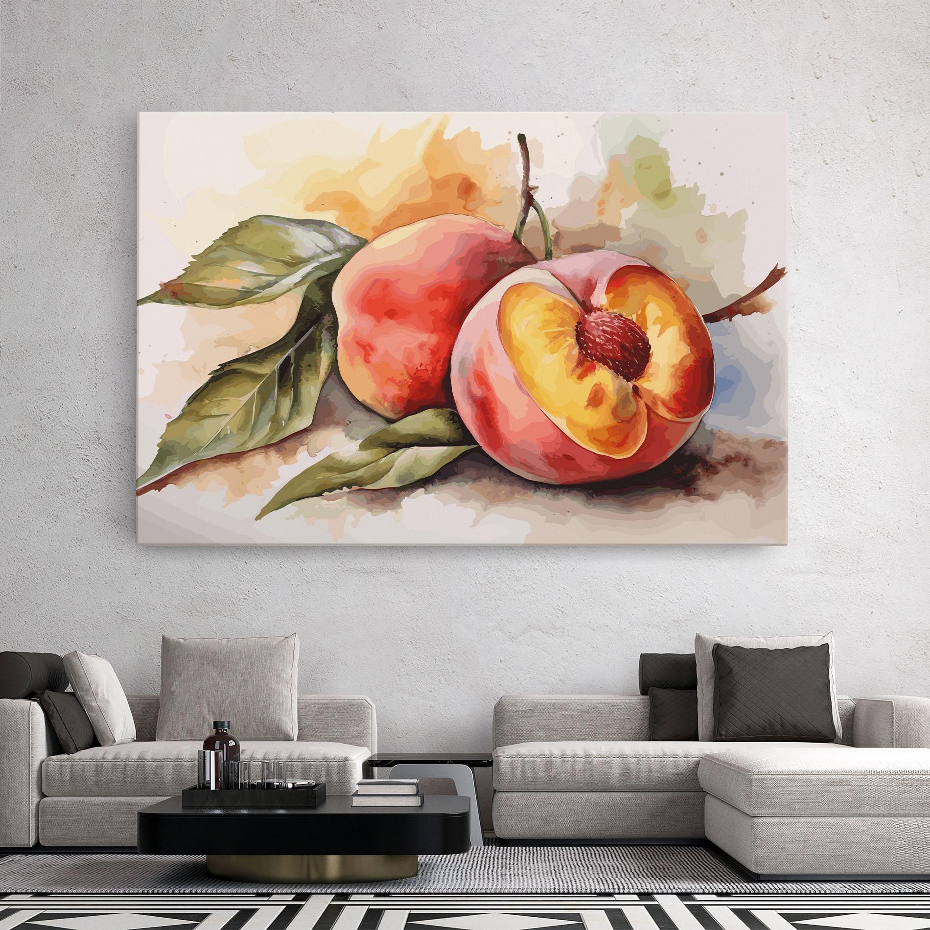 Leinwandbild Watercolor Peach mockup 2