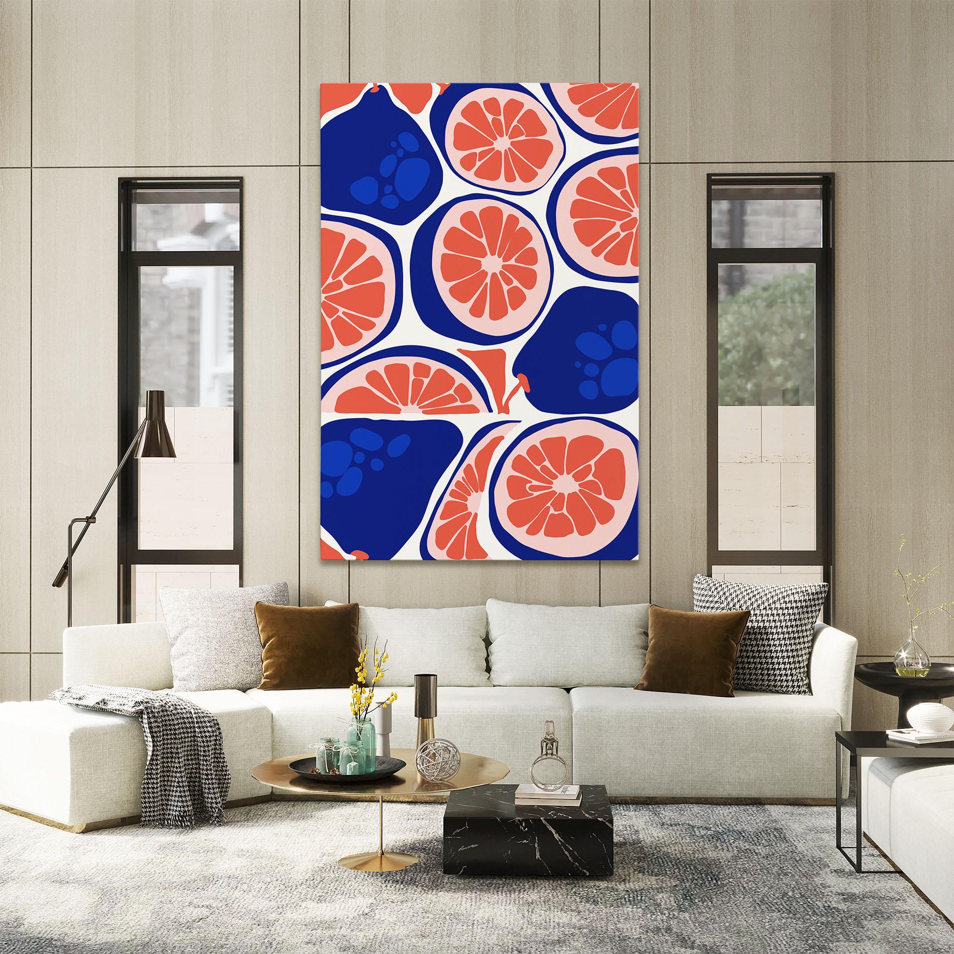 Leinwandbild Blue Pink Fruit mockup 2