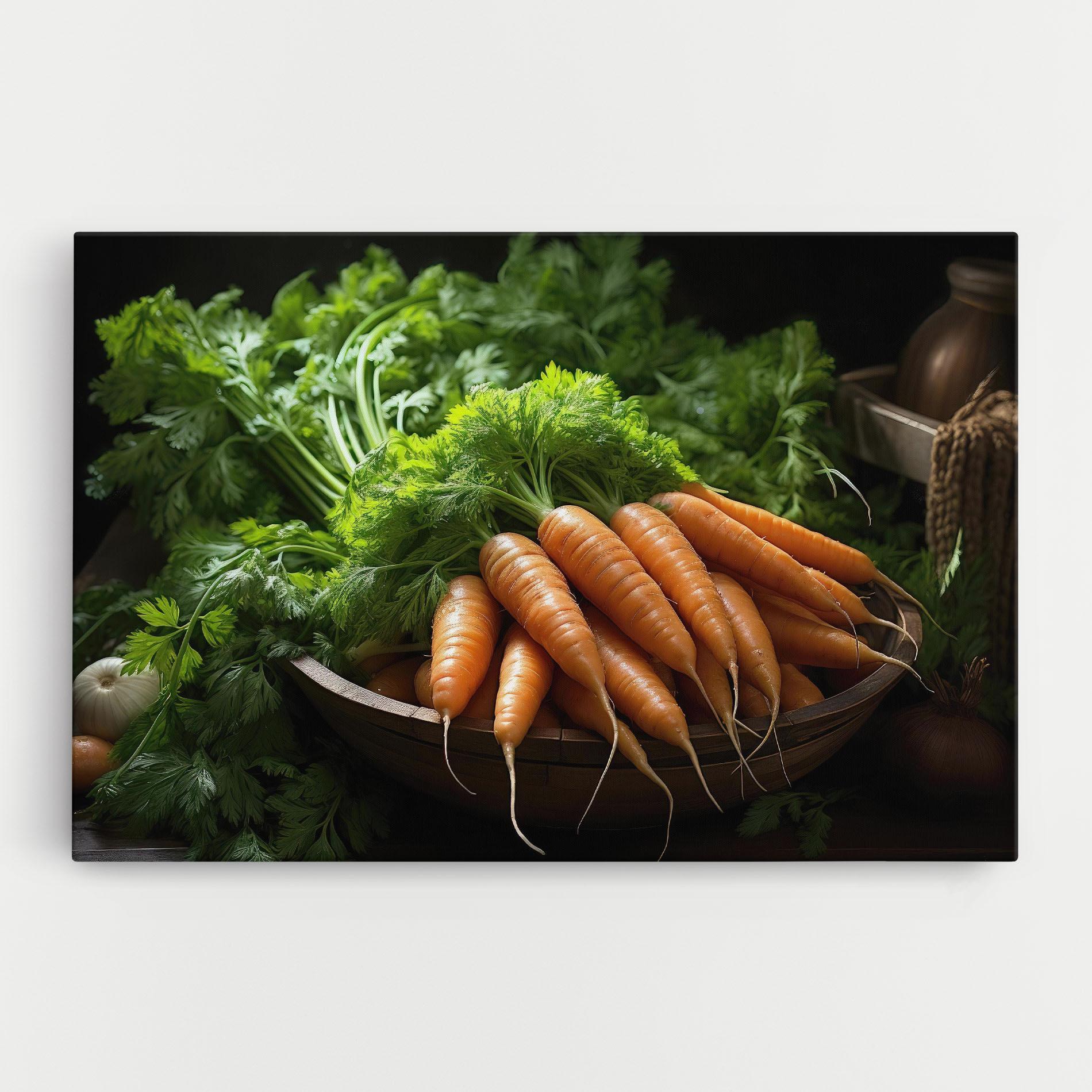 Leinwandbild Fresh Carrots Basket mockup 0