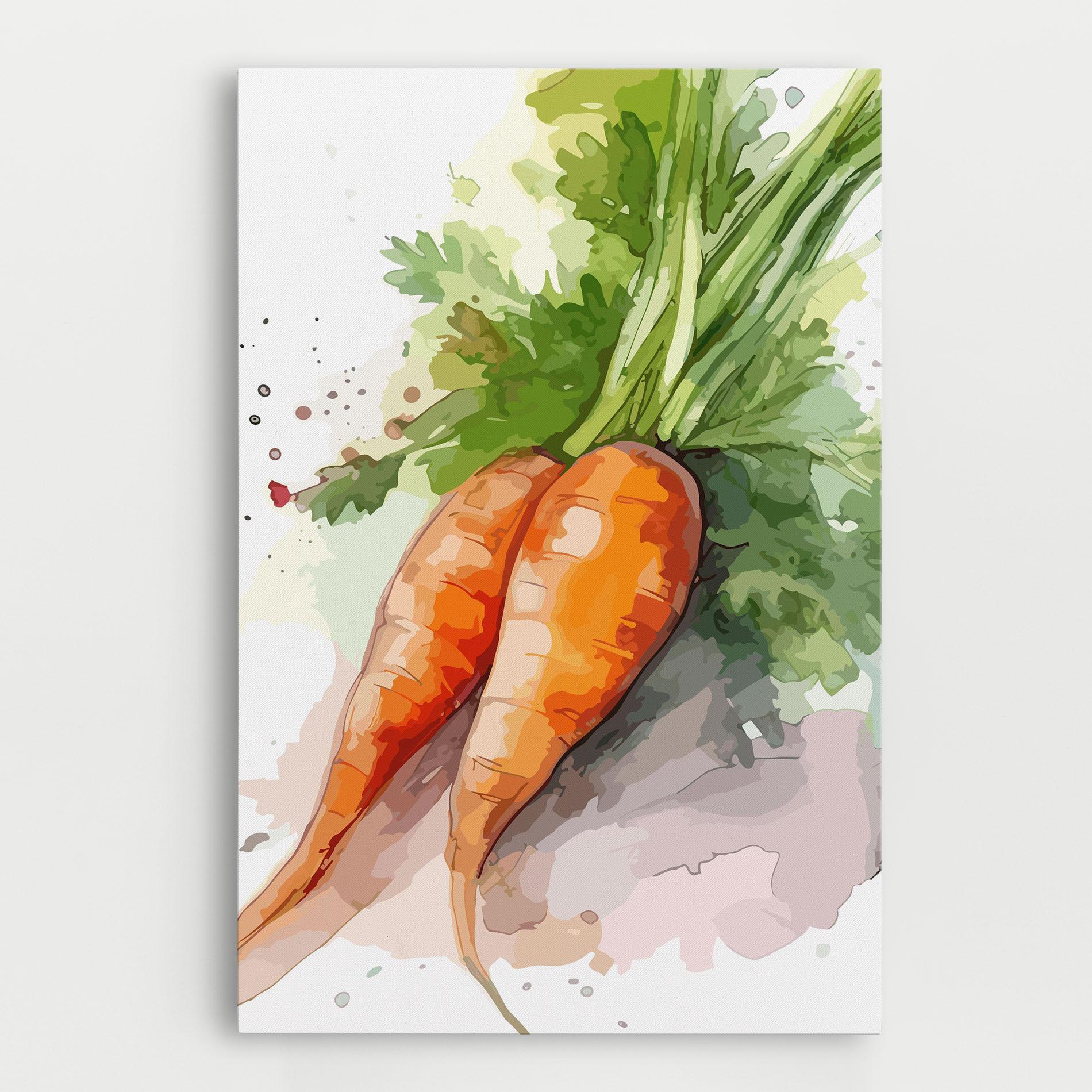 Leinwandbild Carrot Watercolor mockup 0