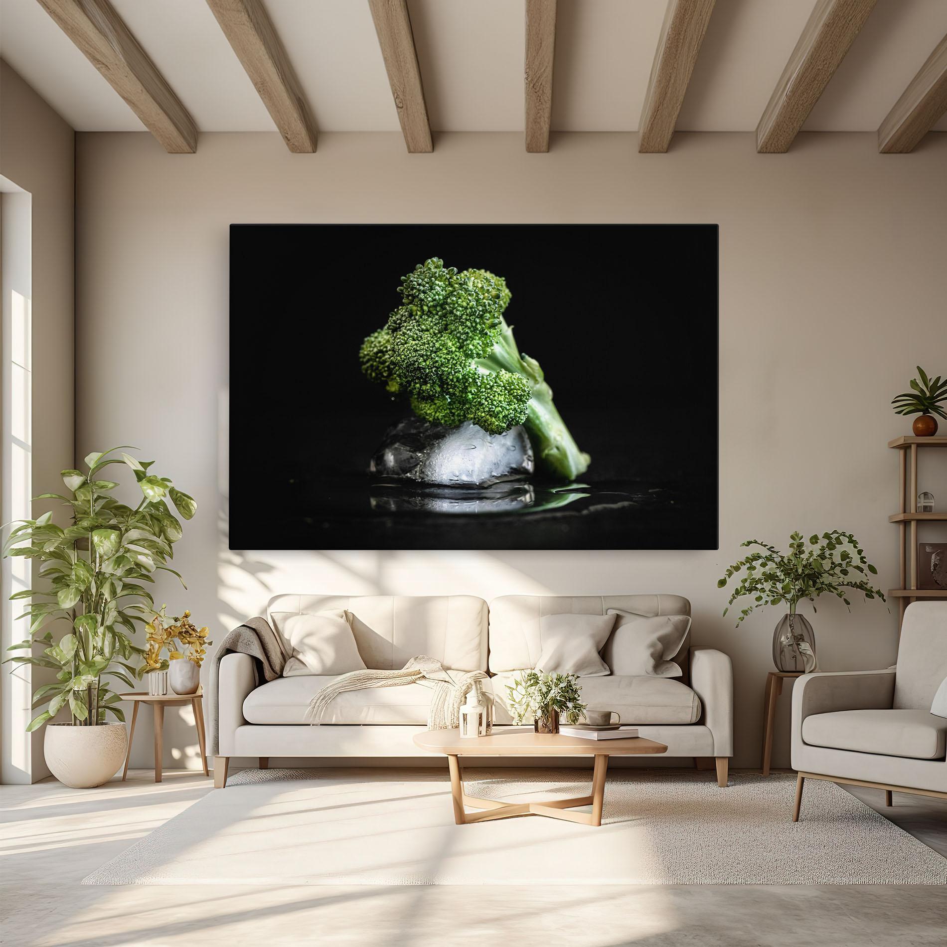 Leinwandbild Broccoli Water mockup 6