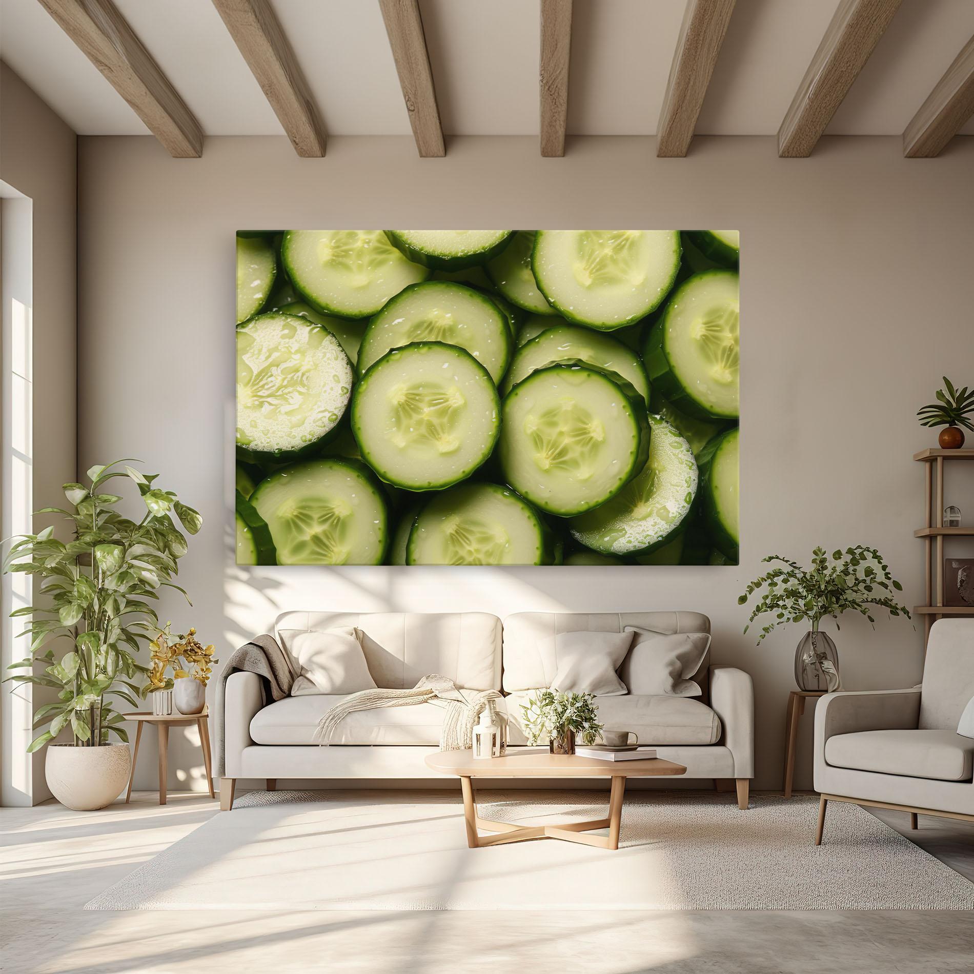 Leinwandbild Fresh Cucumber mockup 6